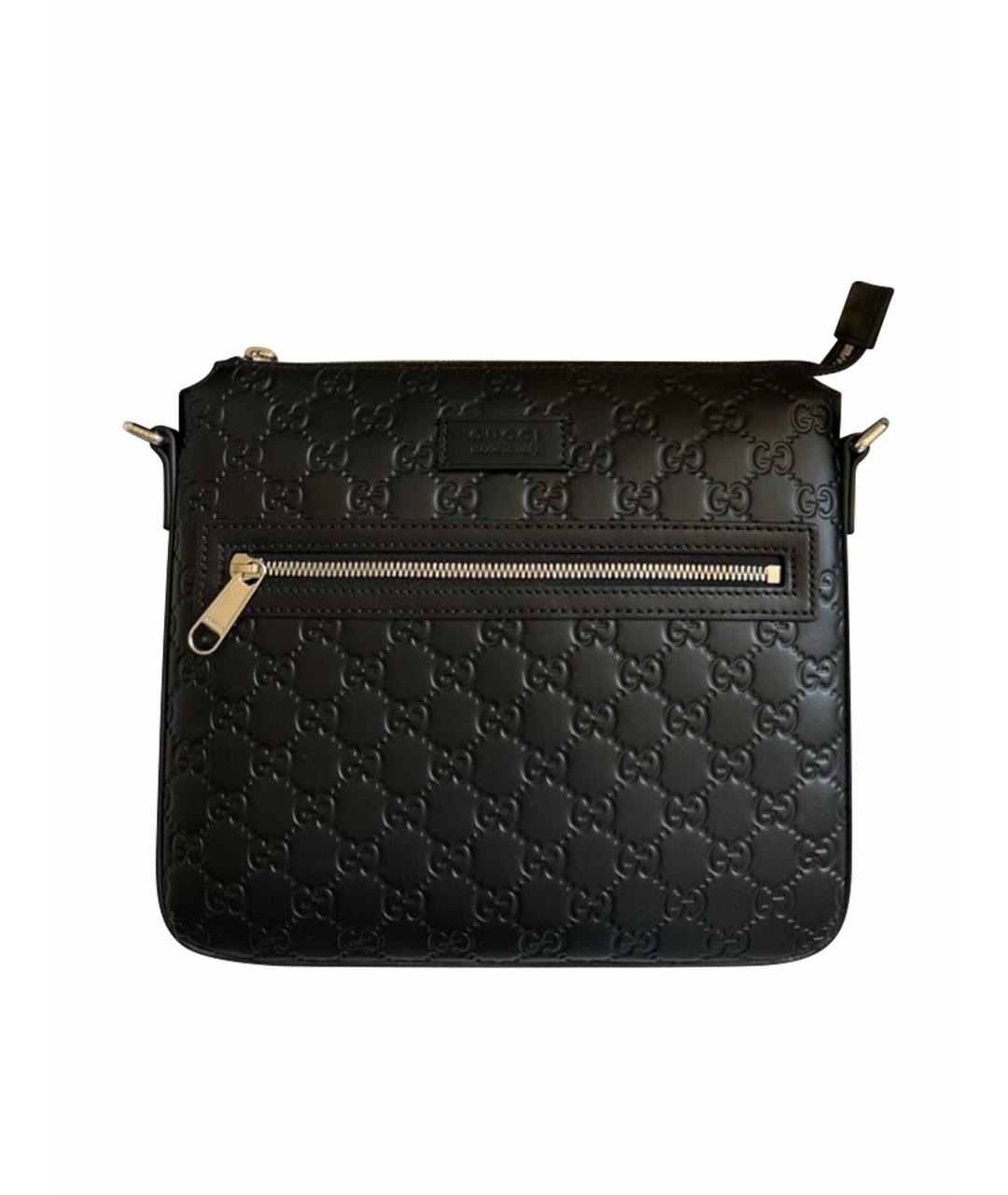 GUCCI Черная кожаная сумка на плечо, фото 1