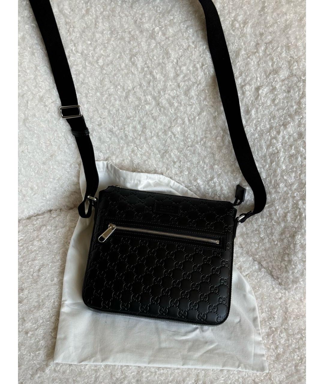 GUCCI Черная кожаная сумка на плечо, фото 3