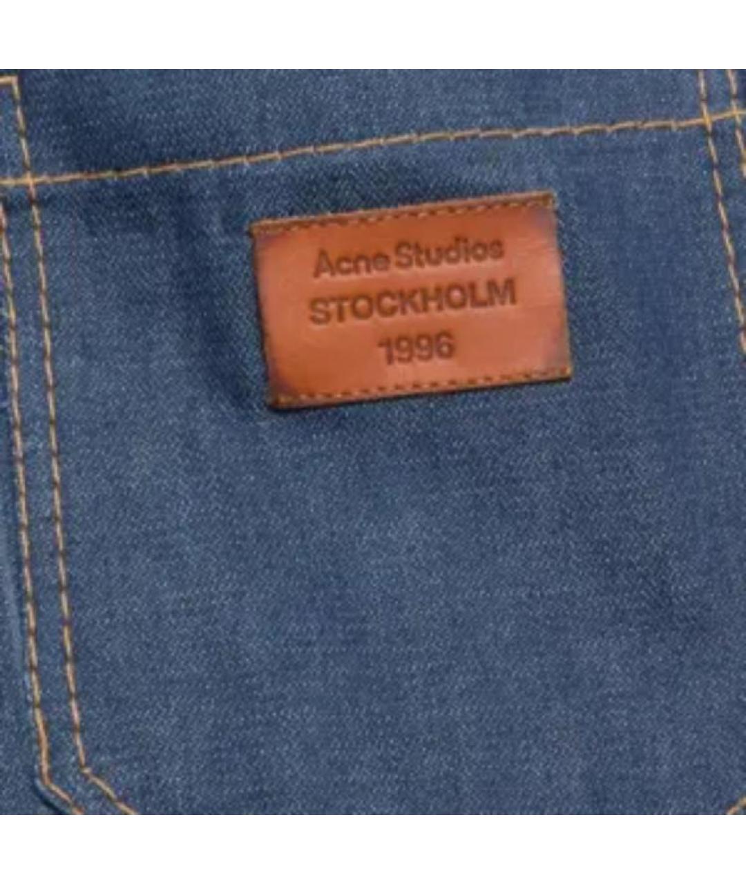 ACNE STUDIOS Синие хлопковые прямые джинсы, фото 4