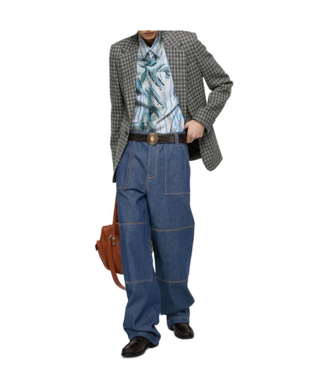 ACNE STUDIOS Синие хлопковые прямые джинсы, фото 3