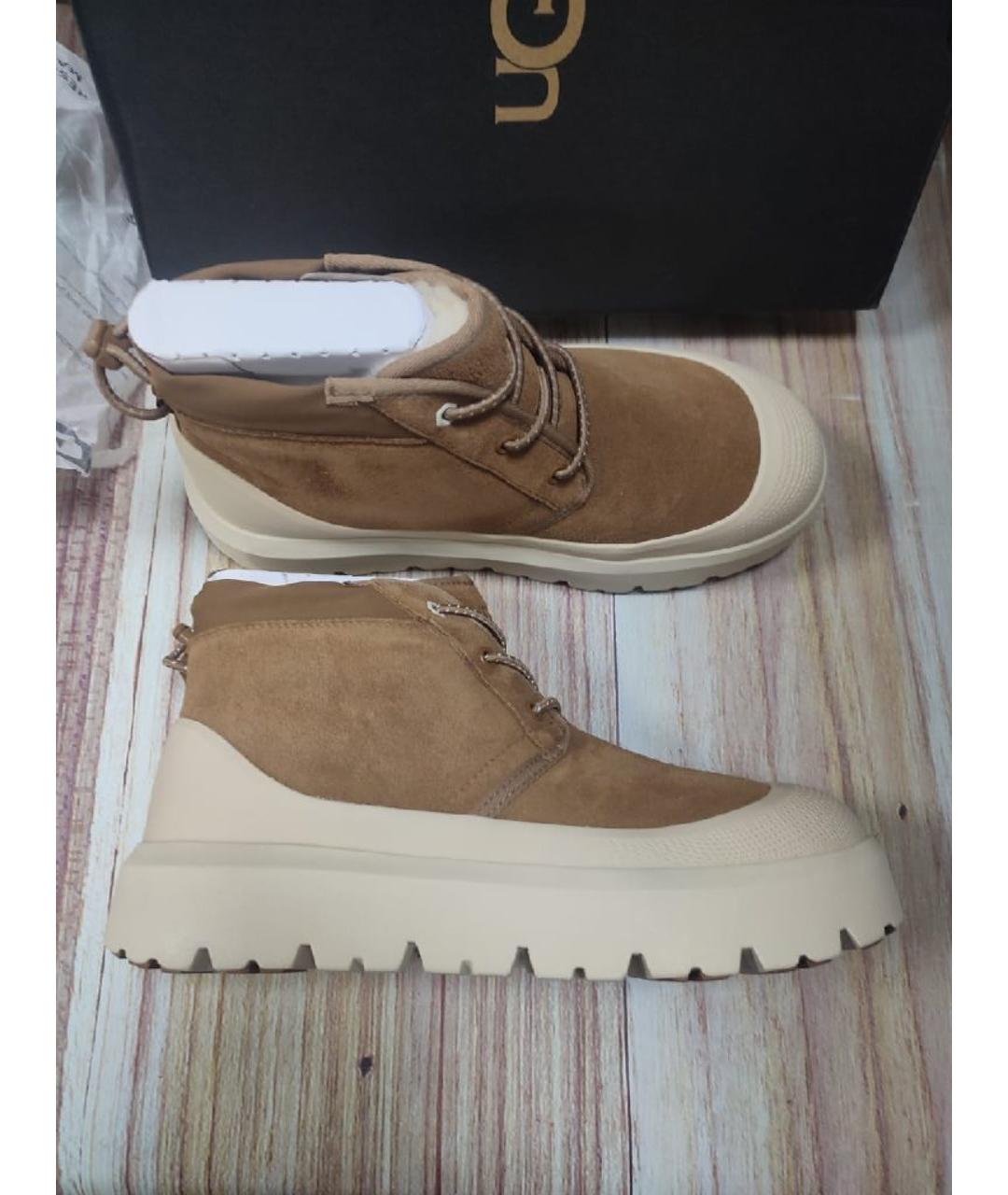 UGG AUSTRALIA Коричневые замшевые высокие ботинки, фото 2