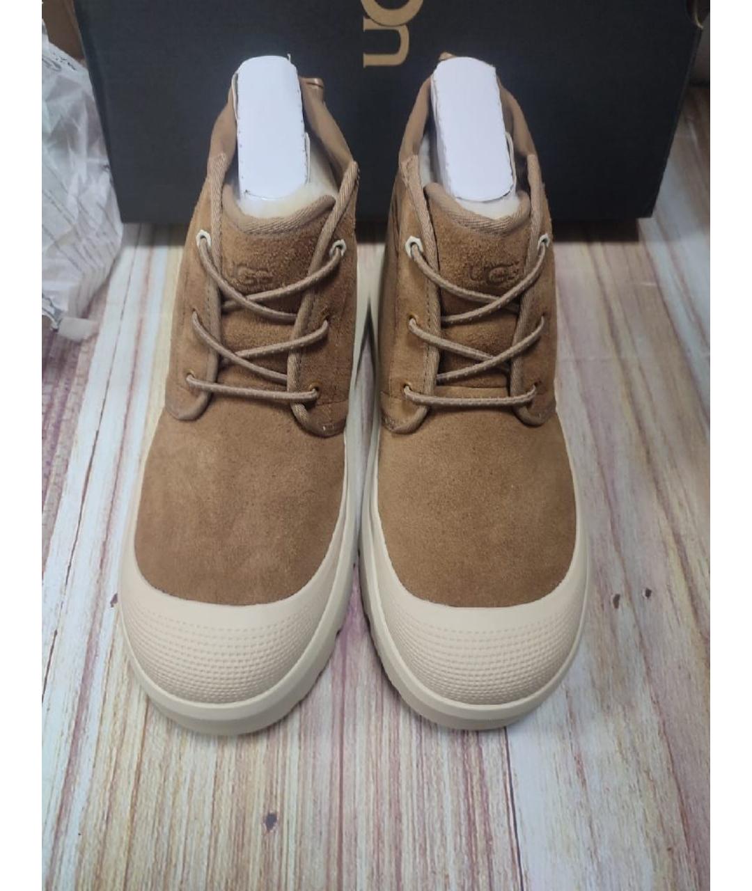 UGG AUSTRALIA Коричневые замшевые высокие ботинки, фото 3