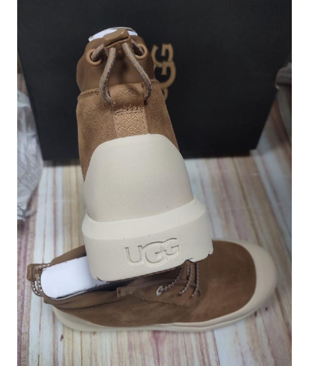 UGG AUSTRALIA Коричневые замшевые высокие ботинки, фото 4
