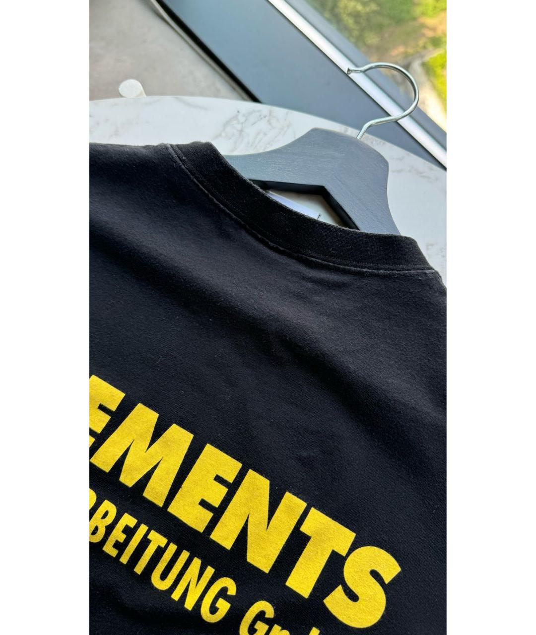 VETEMENTS Черная хлопковая футболка, фото 8