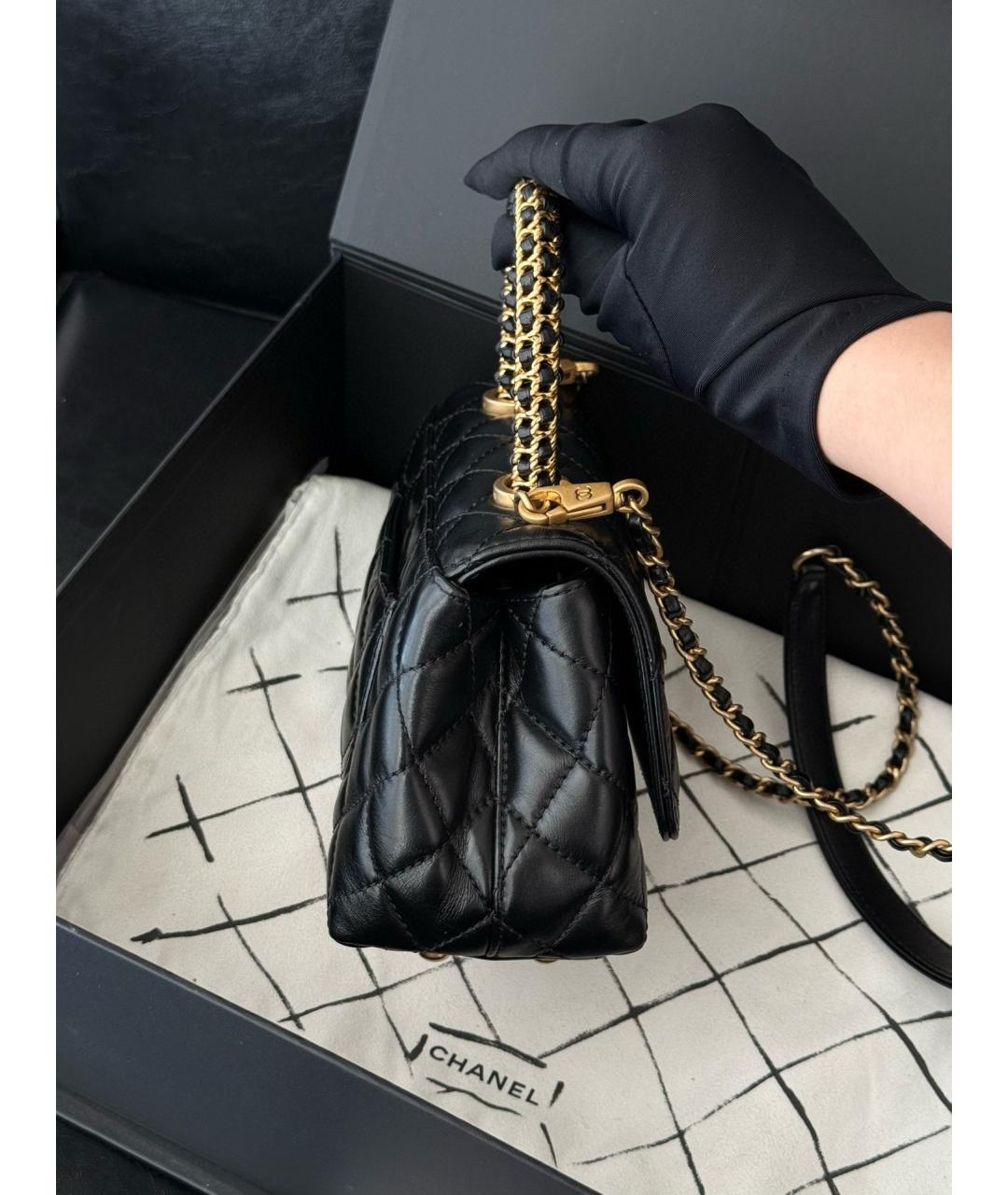 CHANEL Черная кожаная сумка тоут, фото 3