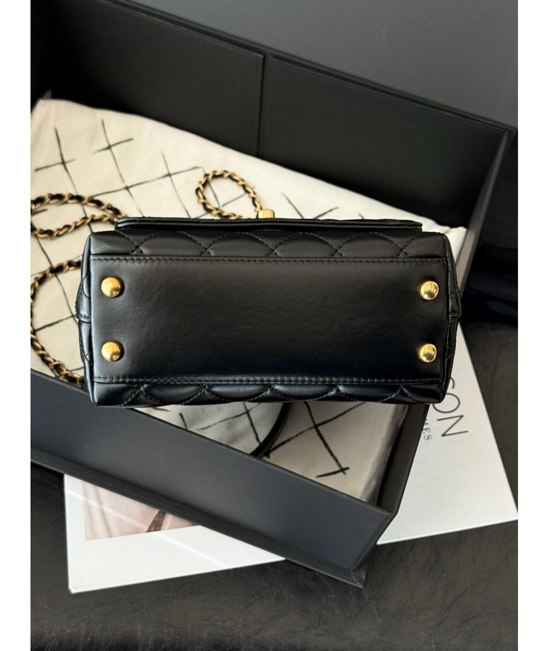 CHANEL Черная кожаная сумка тоут, фото 4