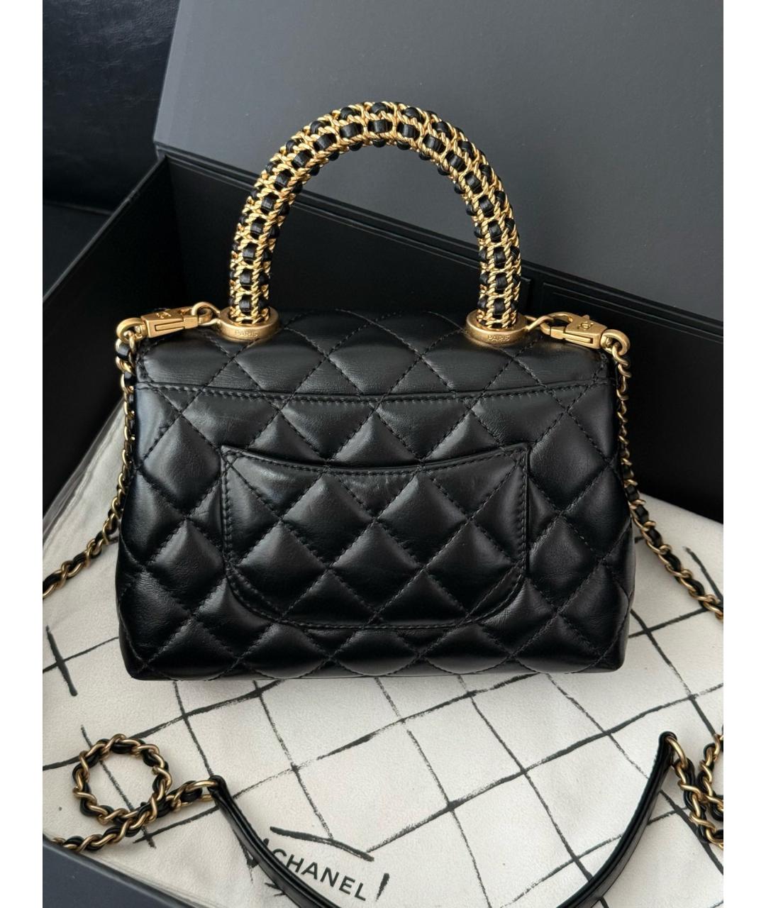 CHANEL Черная кожаная сумка тоут, фото 2