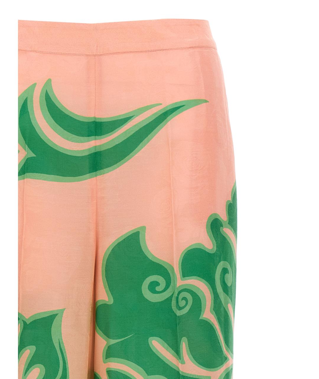 ETRO Розовые вискозные прямые брюки, фото 3