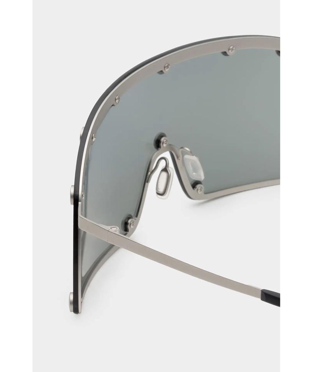 RICK OWENS Серебряные металлические солнцезащитные очки, фото 3