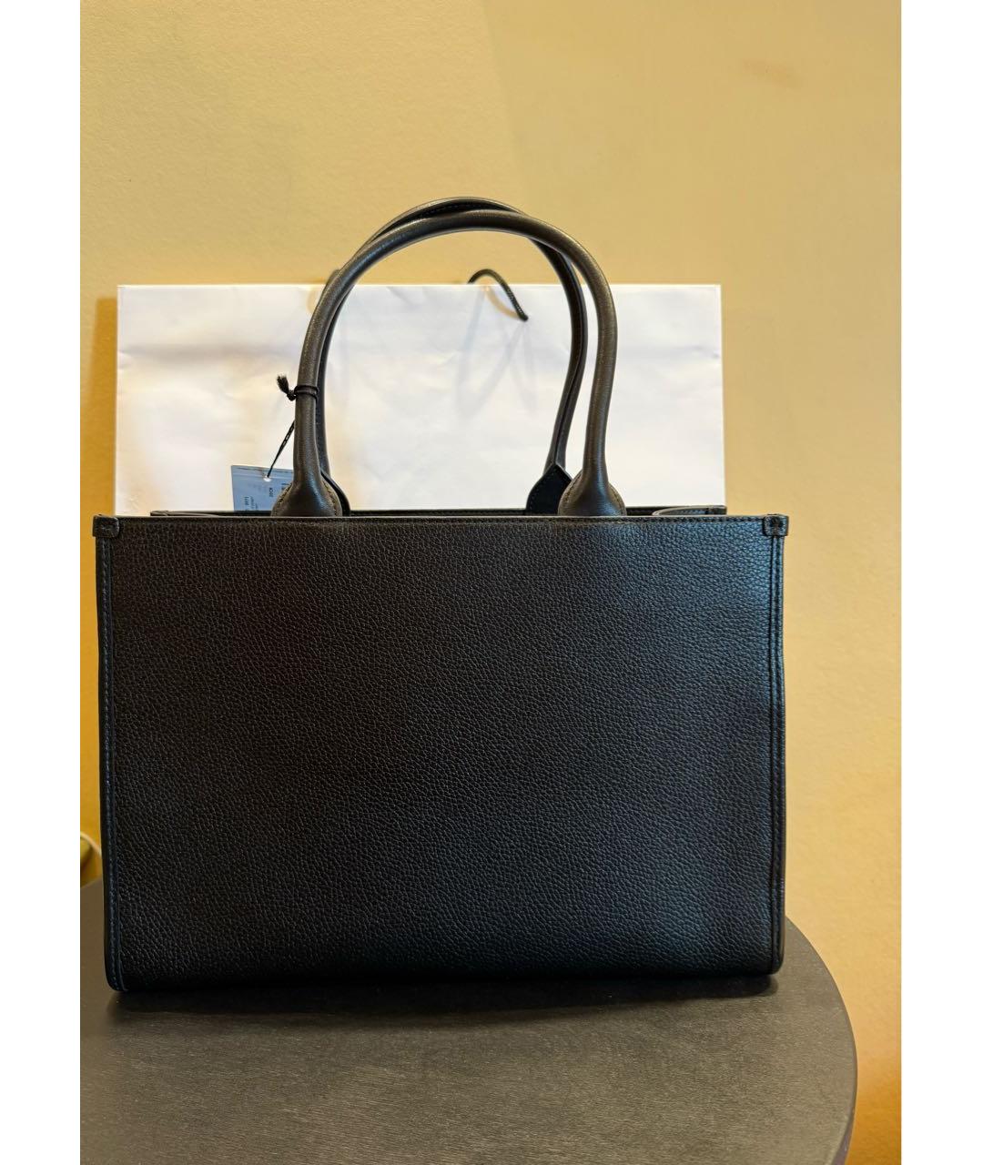 FURLA Черная кожаная сумка тоут, фото 3