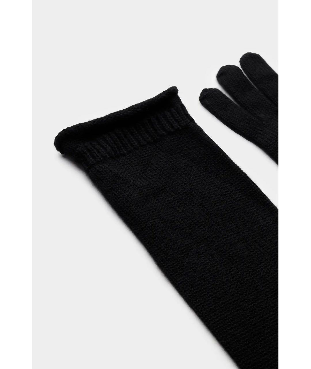RICK OWENS Черные шерстяные перчатки, фото 2