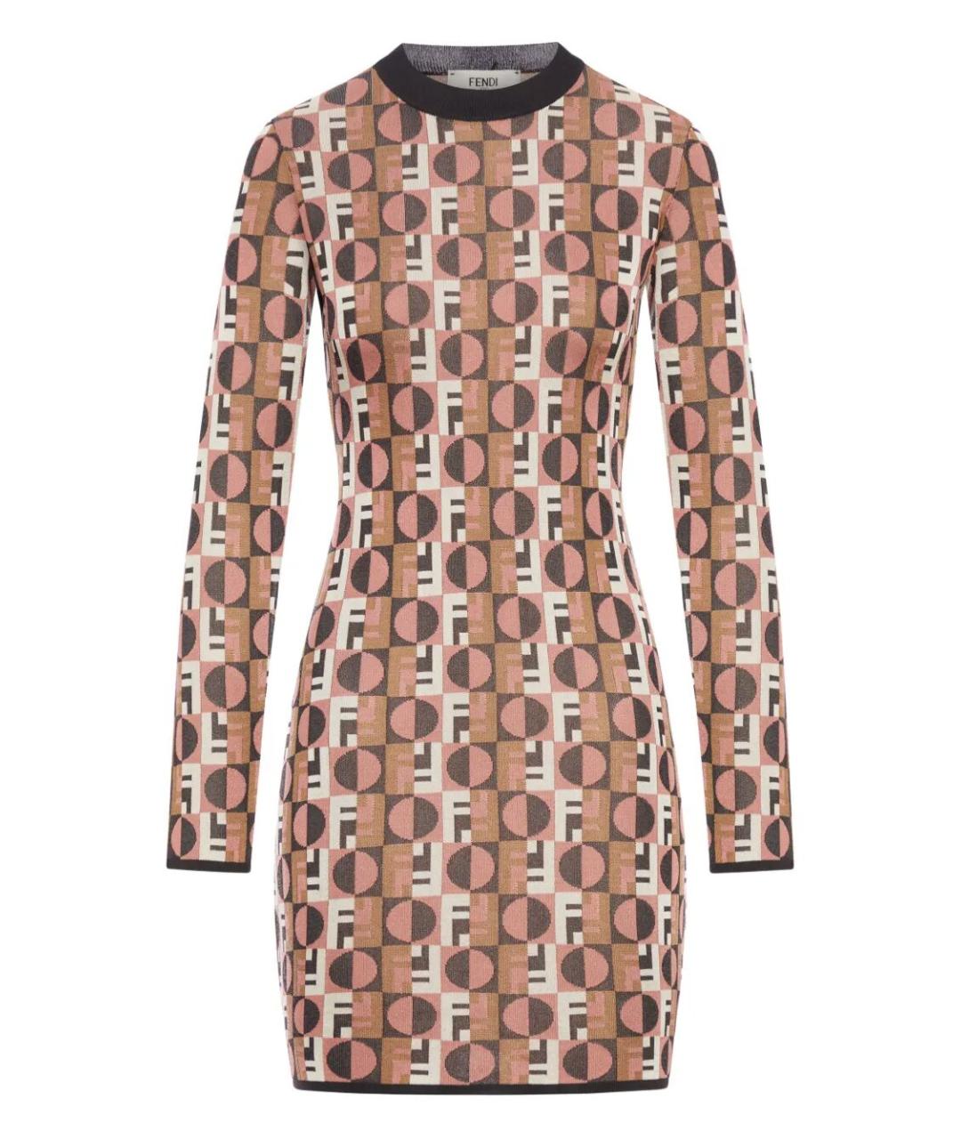 FENDI Мульти вискозное платье, фото 1
