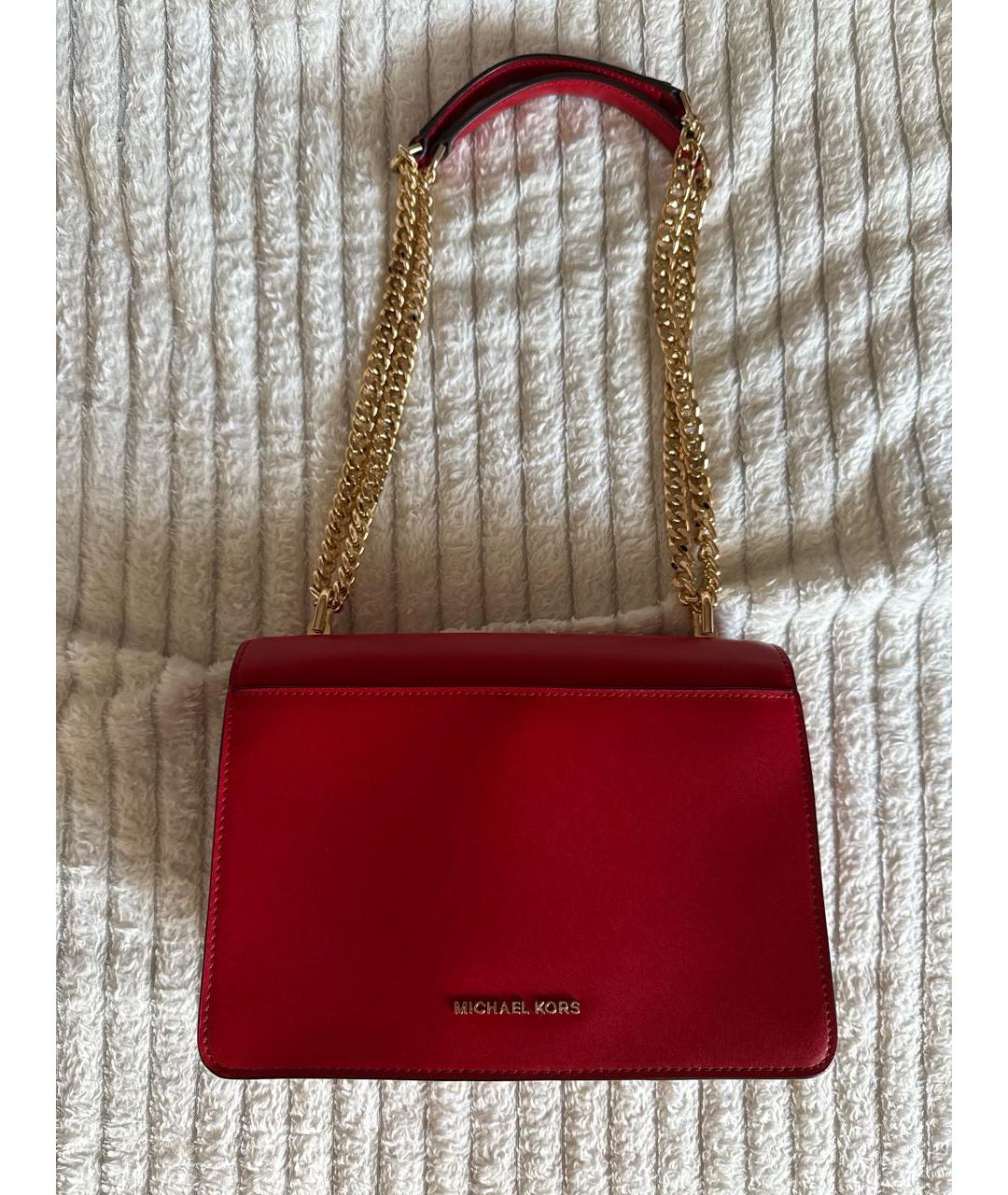 MICHAEL KORS Красная кожаная сумка через плечо, фото 3