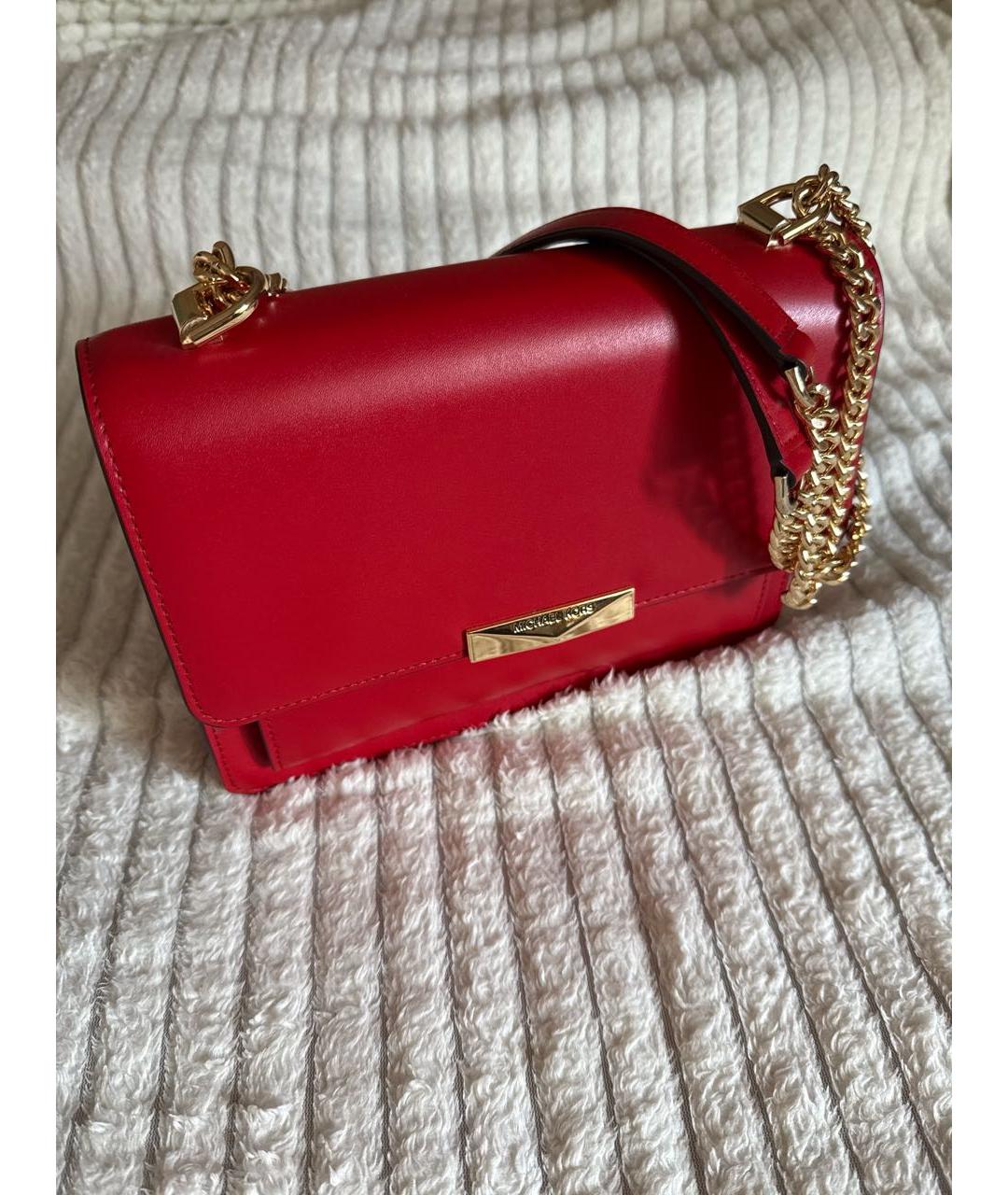 MICHAEL KORS Красная кожаная сумка через плечо, фото 2