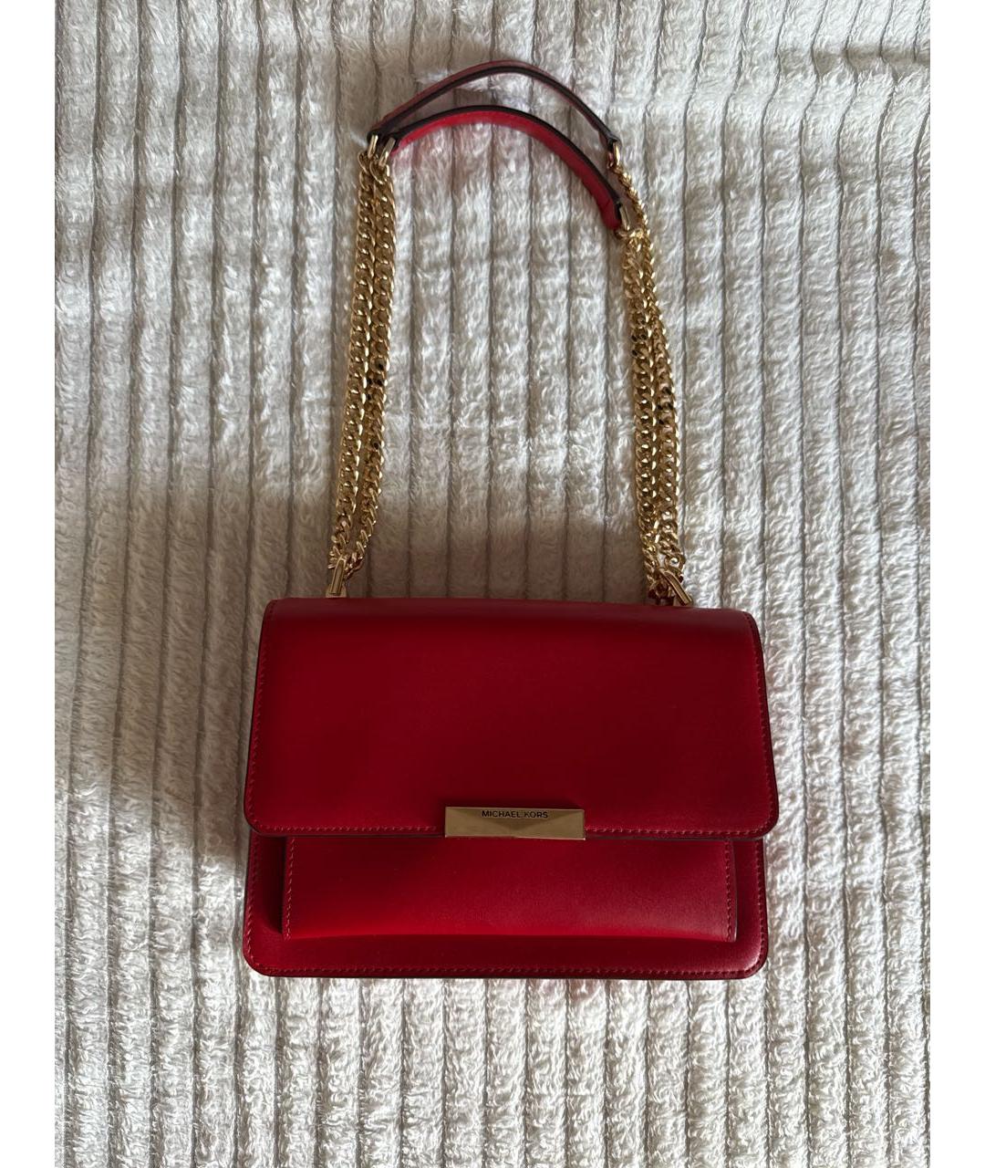 MICHAEL KORS Красная кожаная сумка через плечо, фото 5