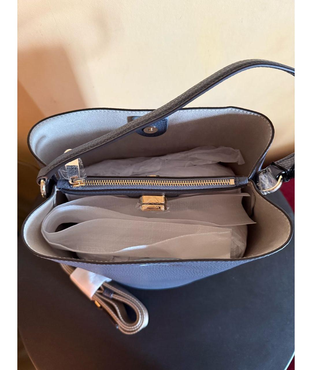FURLA Темно-синяя кожаная сумка через плечо, фото 4