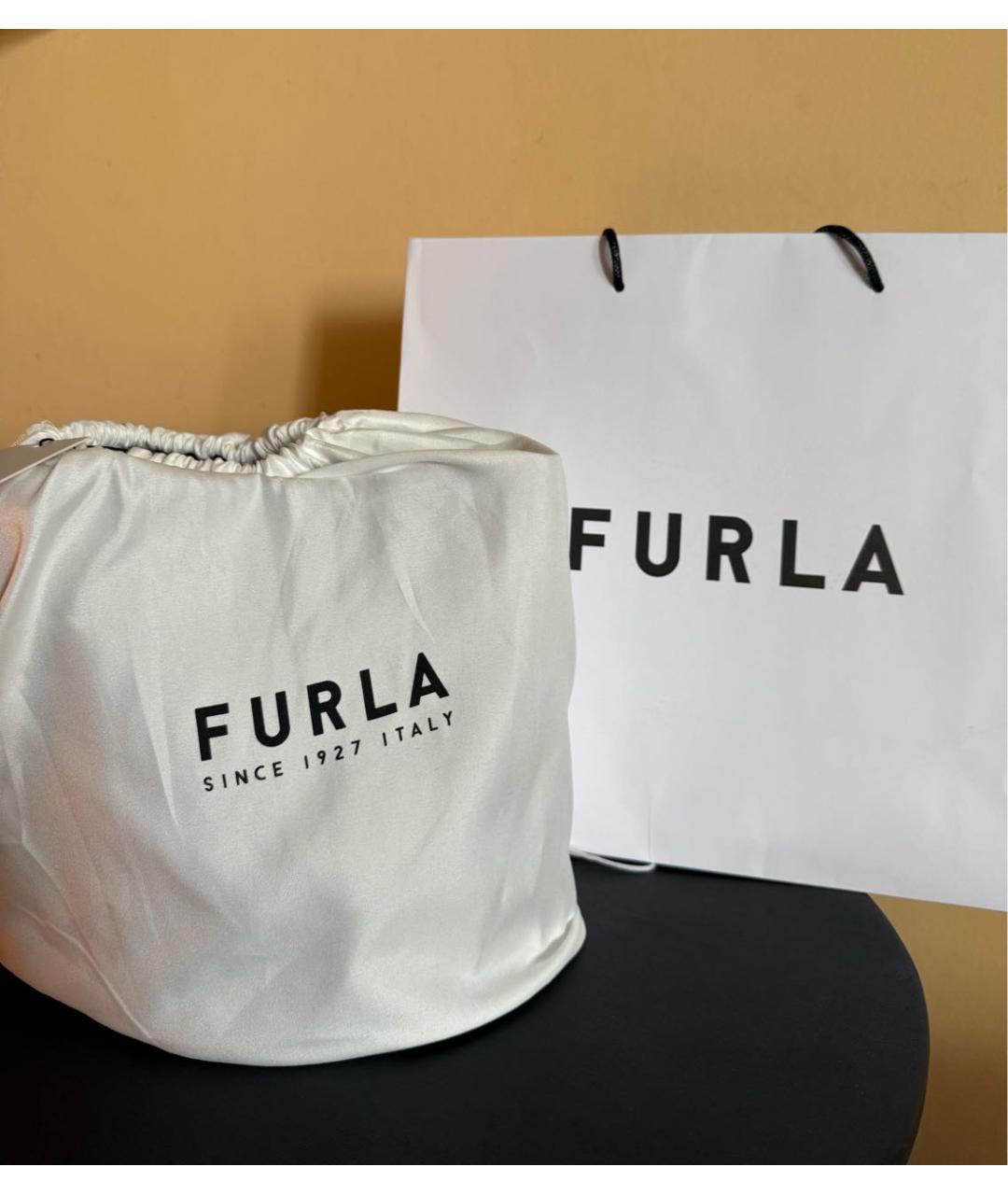 FURLA Темно-синяя кожаная сумка через плечо, фото 5