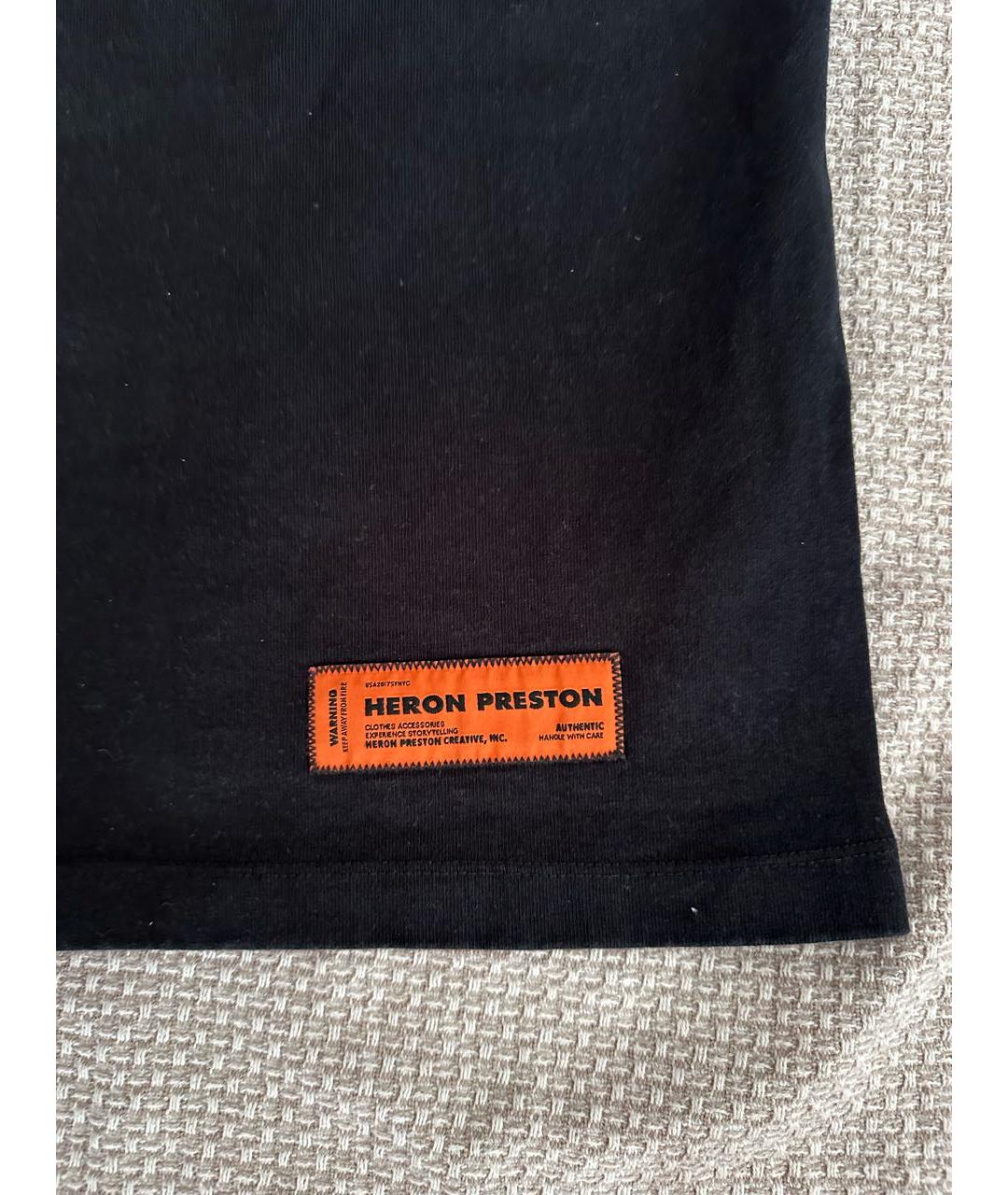 HERON PRESTON Черная хлопковая футболка, фото 4