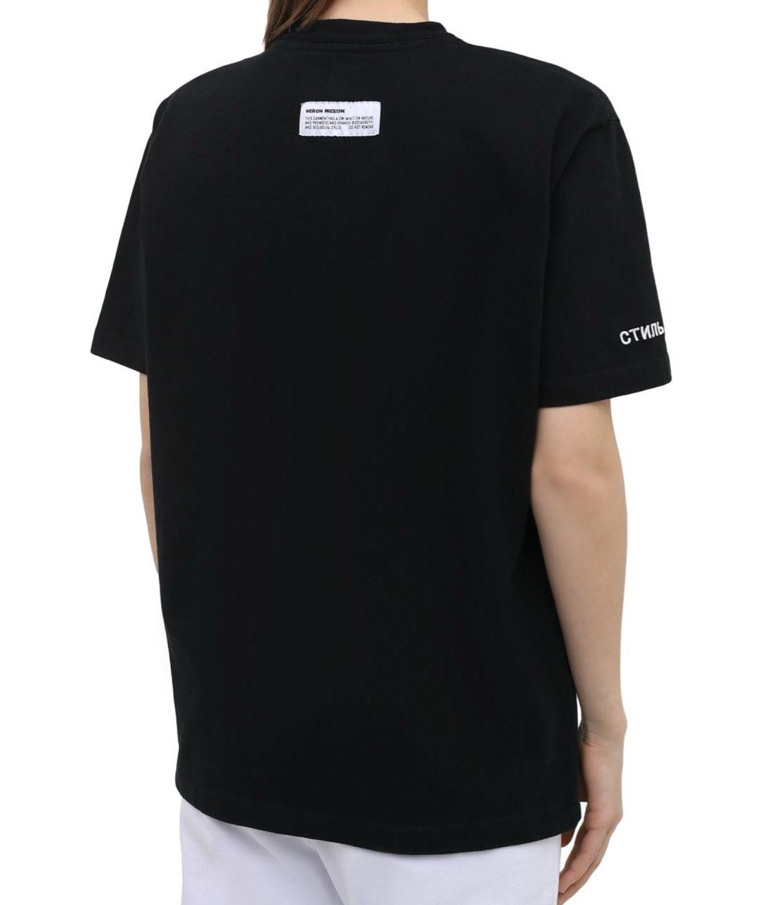 HERON PRESTON Черная хлопковая футболка, фото 2
