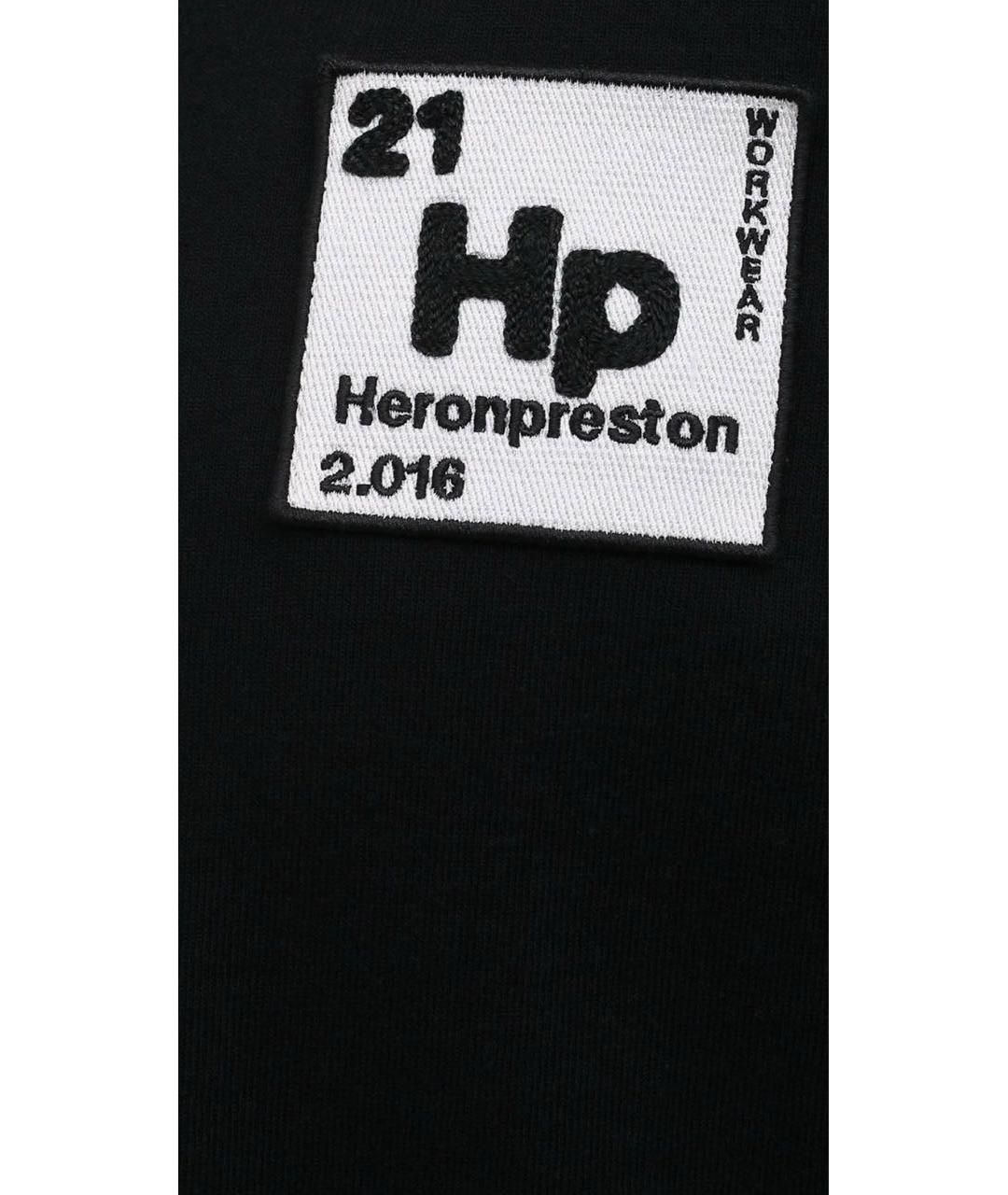 HERON PRESTON Черная хлопковая футболка, фото 4