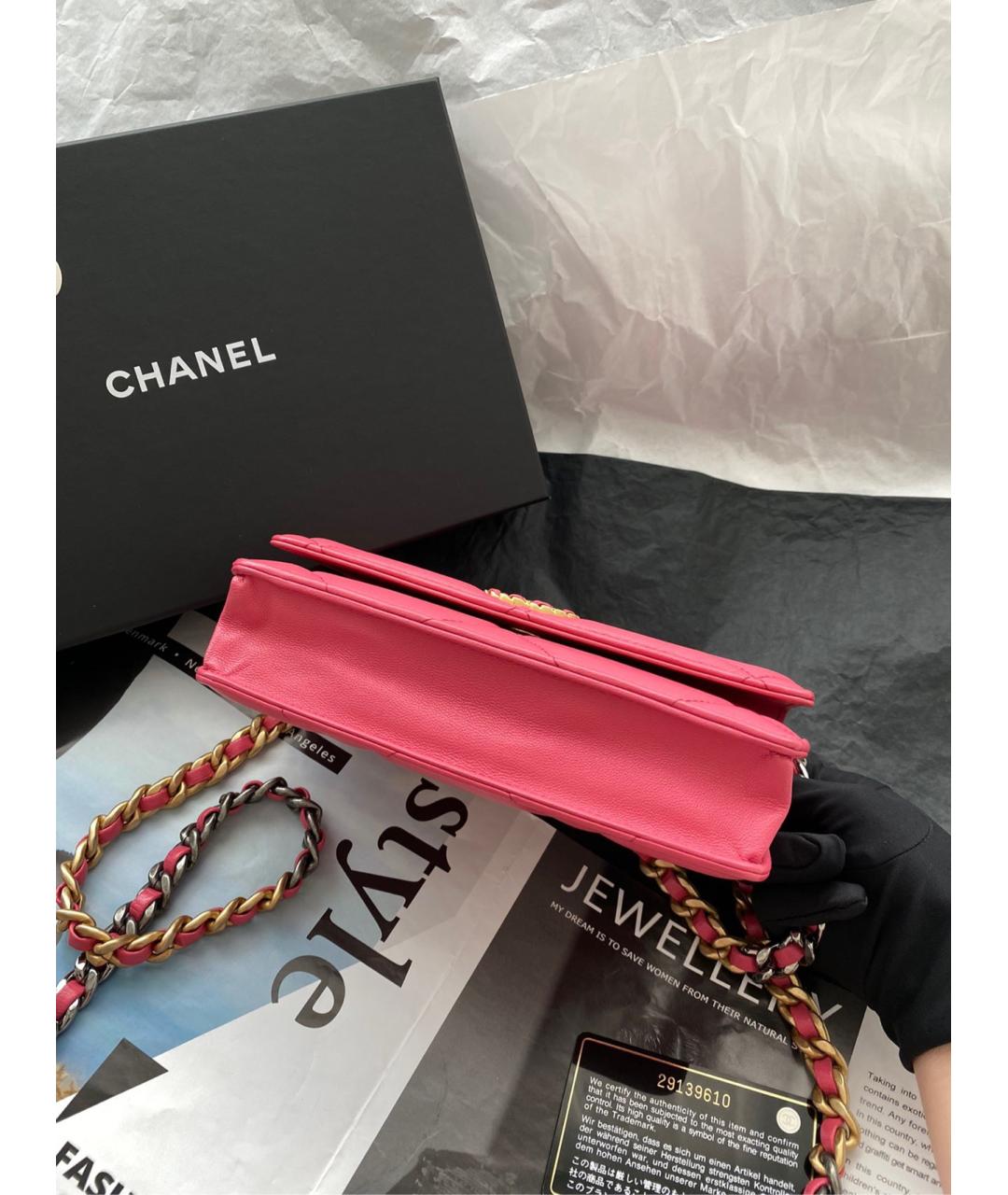 CHANEL Розовая кожаная сумка тоут, фото 5