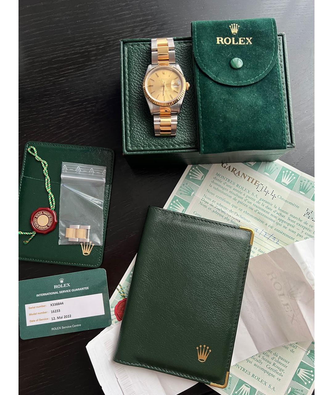 ROLEX Серые часы из желтого золота, фото 8
