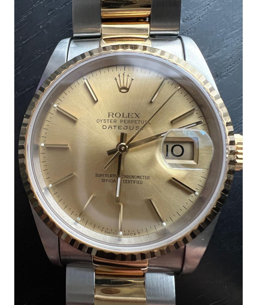 ROLEX Серые часы из желтого золота, фото 7