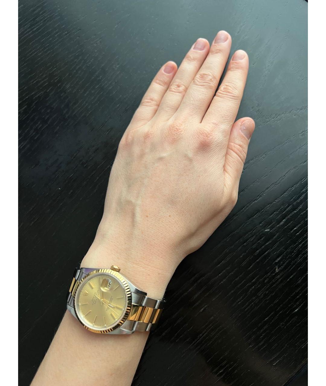 ROLEX Серые часы из желтого золота, фото 3