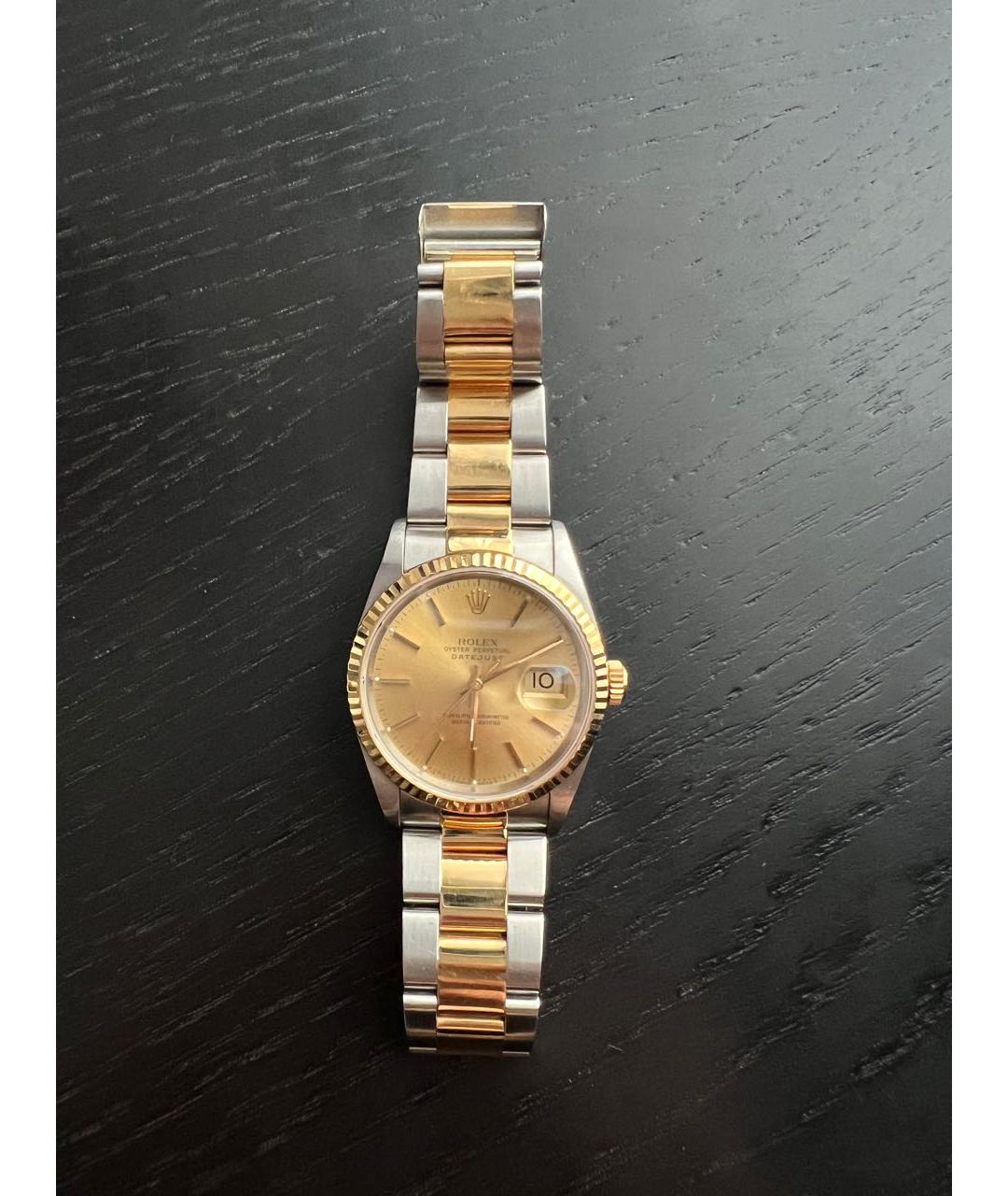 ROLEX Серые часы из желтого золота, фото 4