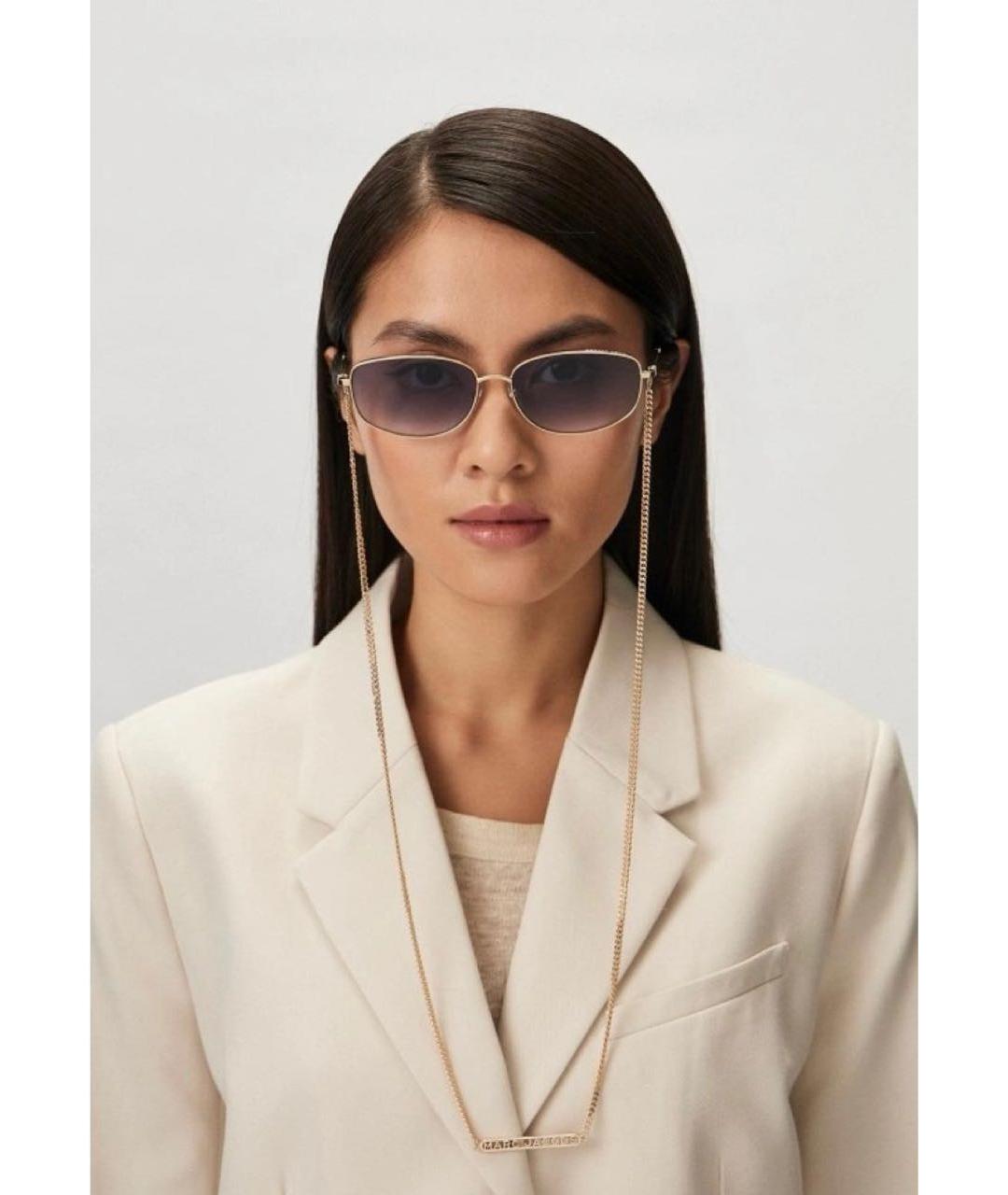MARC JACOBS Золотые металлические солнцезащитные очки, фото 2