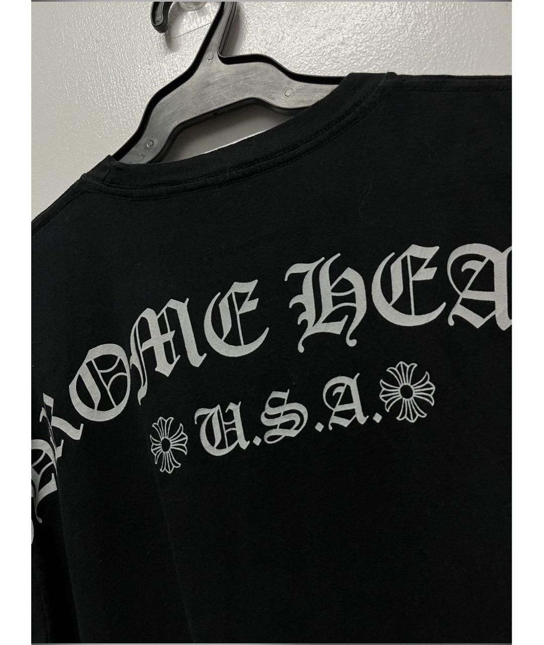 CHROME HEARTS Черная хлопковая футболка, фото 3