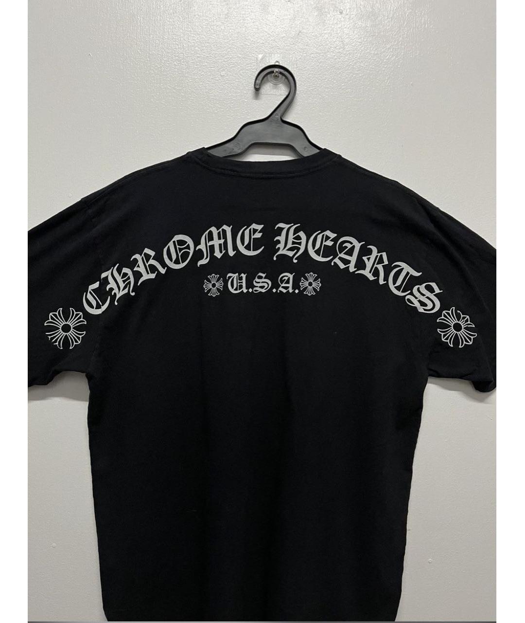 CHROME HEARTS Черная хлопковая футболка, фото 2