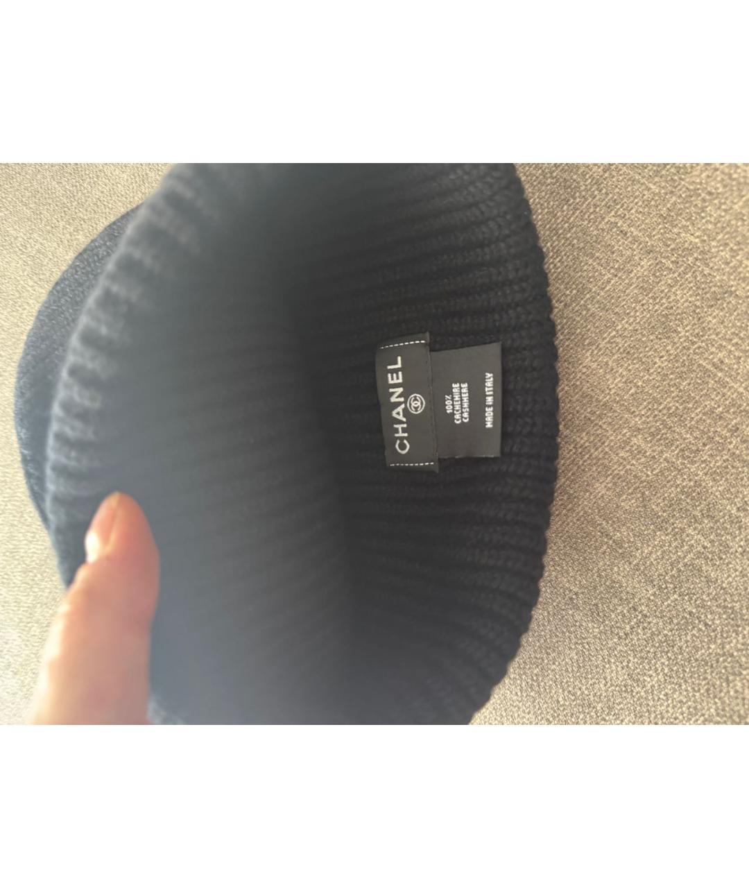 CHANEL Черная кашемировая шапка, фото 3