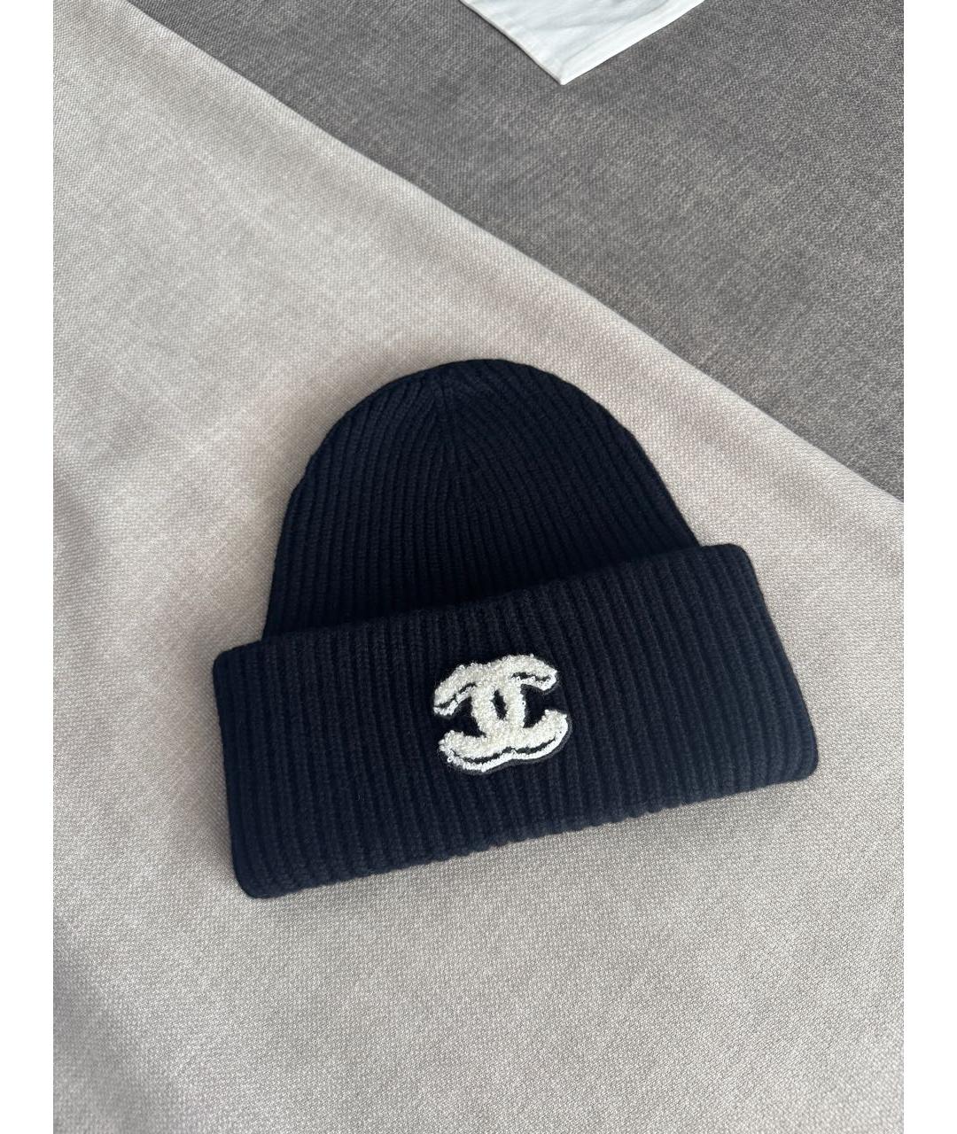 CHANEL Черная кашемировая шапка, фото 4
