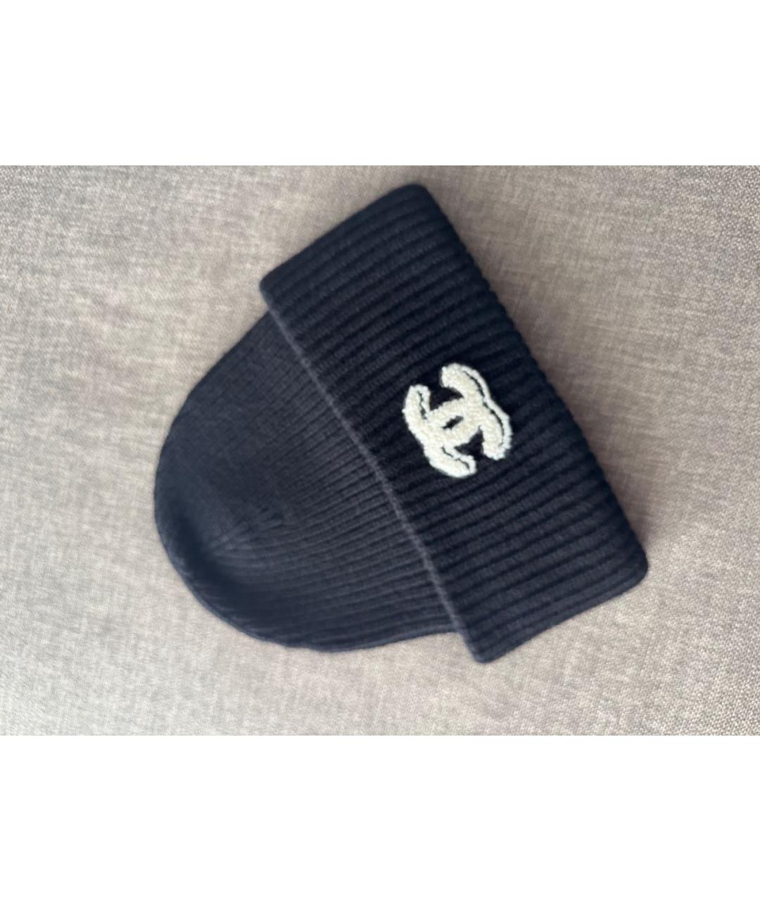 CHANEL Черная кашемировая шапка, фото 2