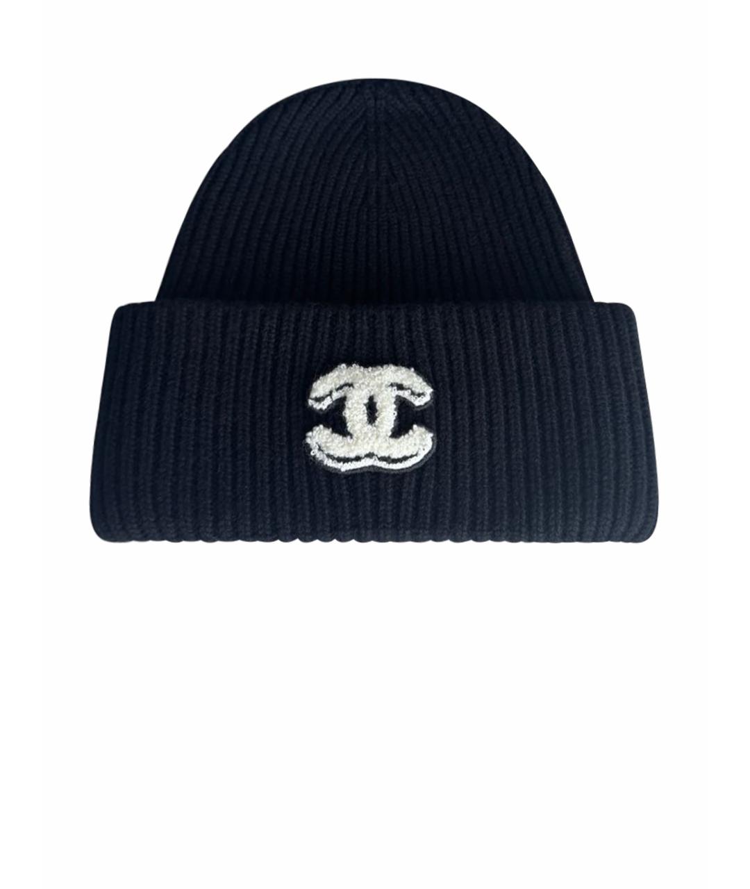 CHANEL Черная кашемировая шапка, фото 1