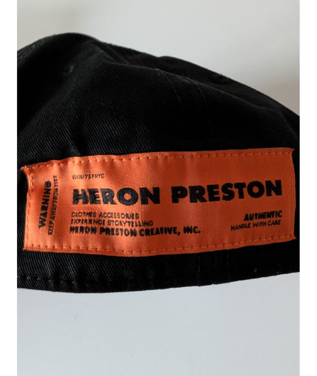 HERON PRESTON Черная хлопковая кепка/бейсболка, фото 9