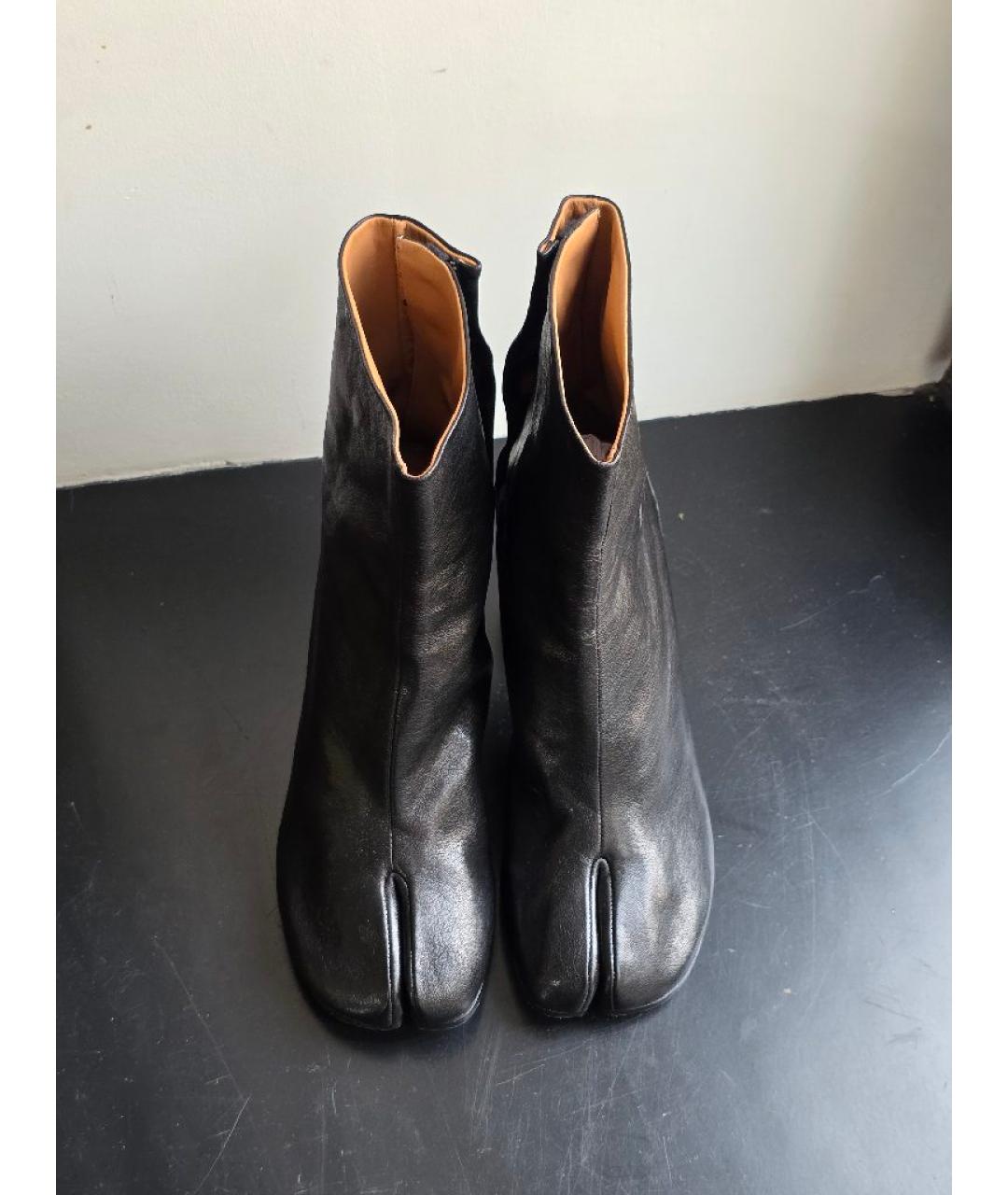 MAISON MARGIELA Черные кожаные ботильоны, фото 2