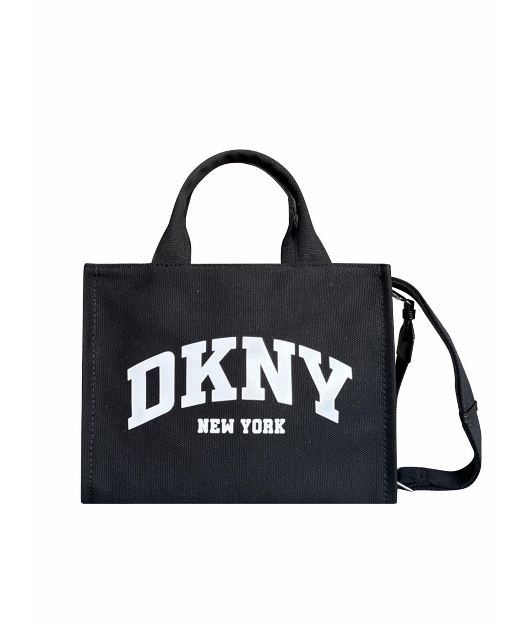 DKNY Черная льняная сумка тоут, фото 1