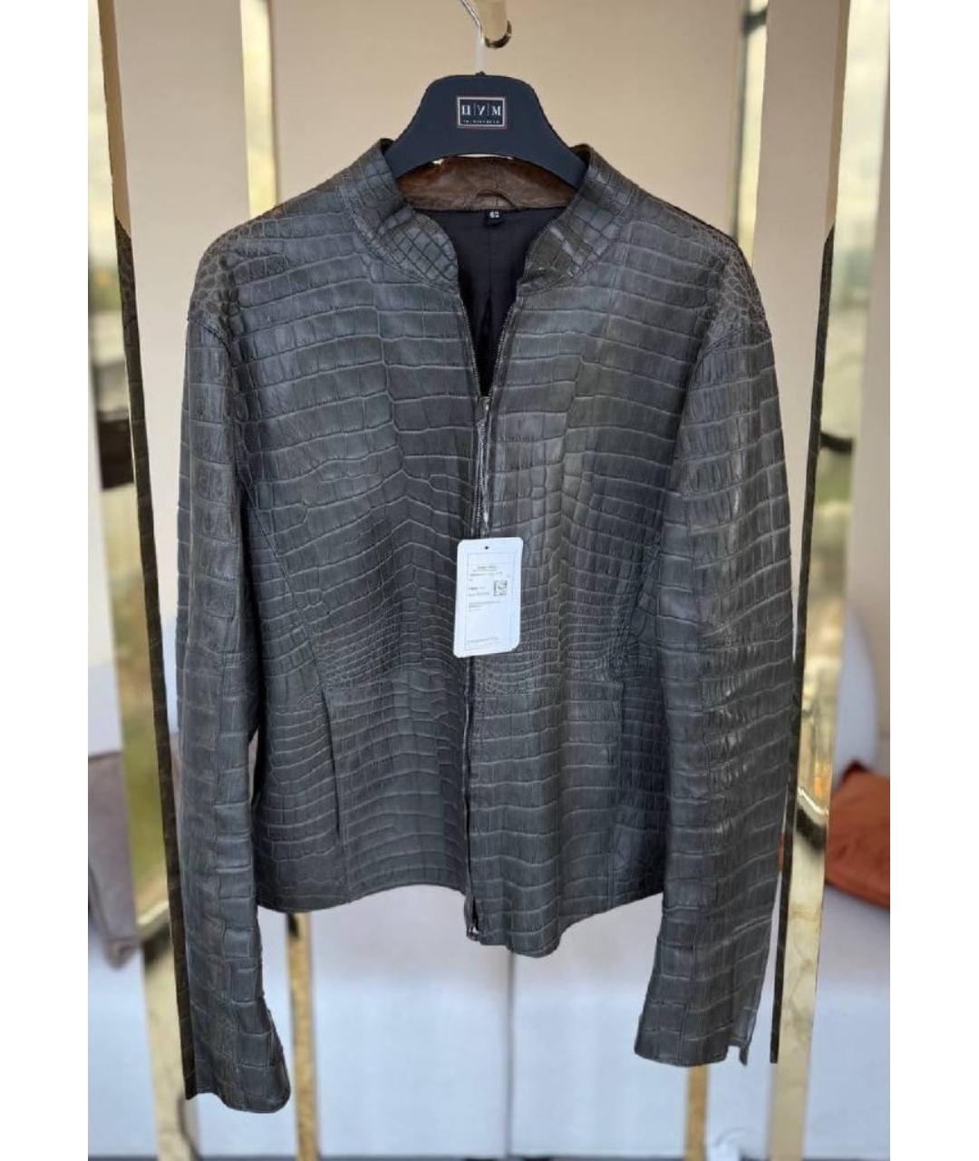 GIORGIO ARMANI Серая куртка из экзотической кожи, фото 7