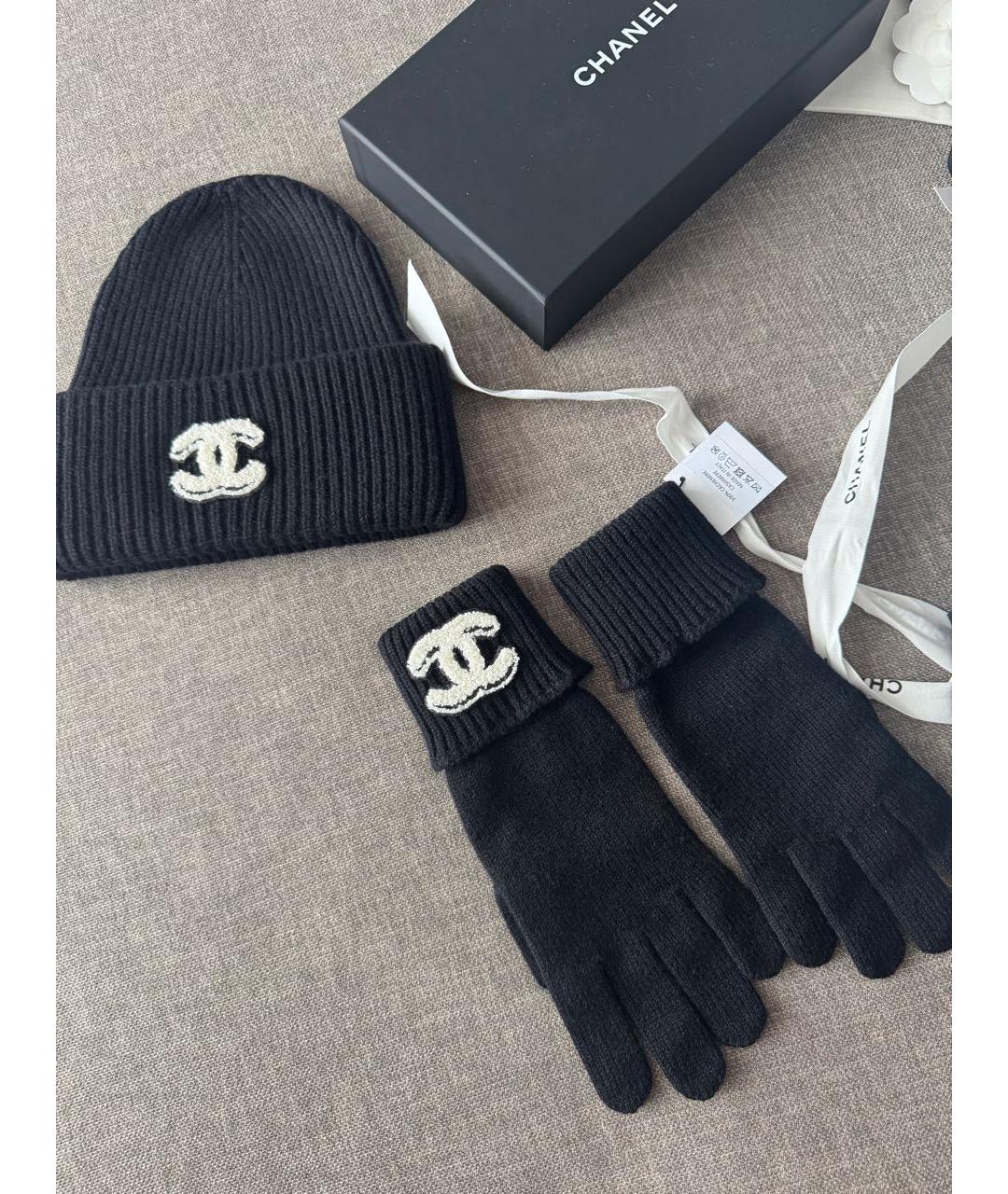 CHANEL Черные кашемировые перчатки, фото 2