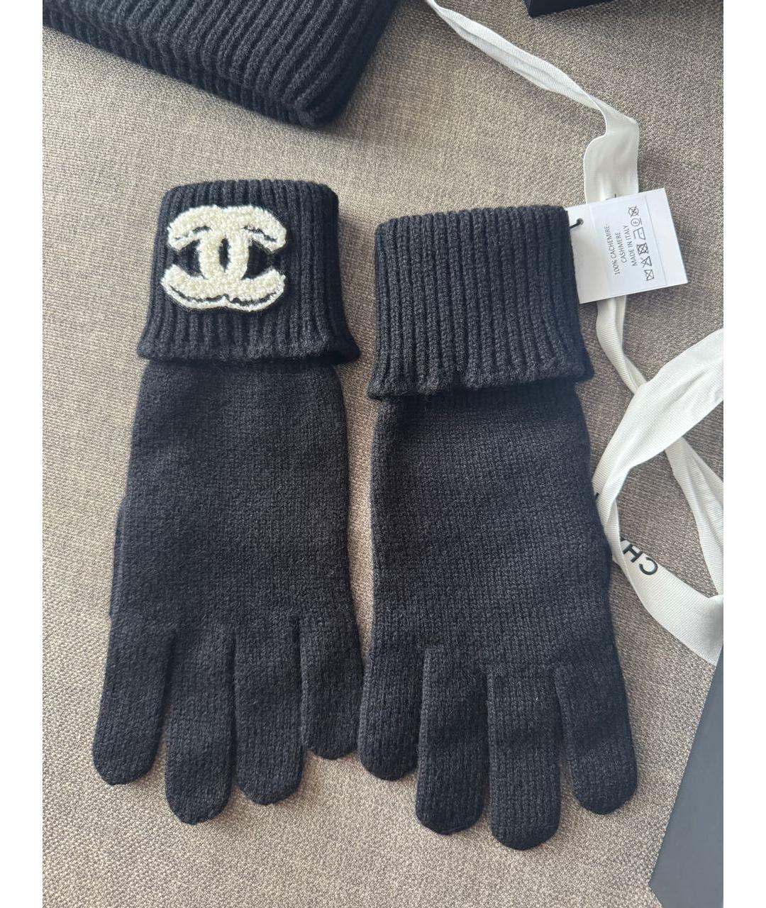 CHANEL Черные кашемировые перчатки, фото 5