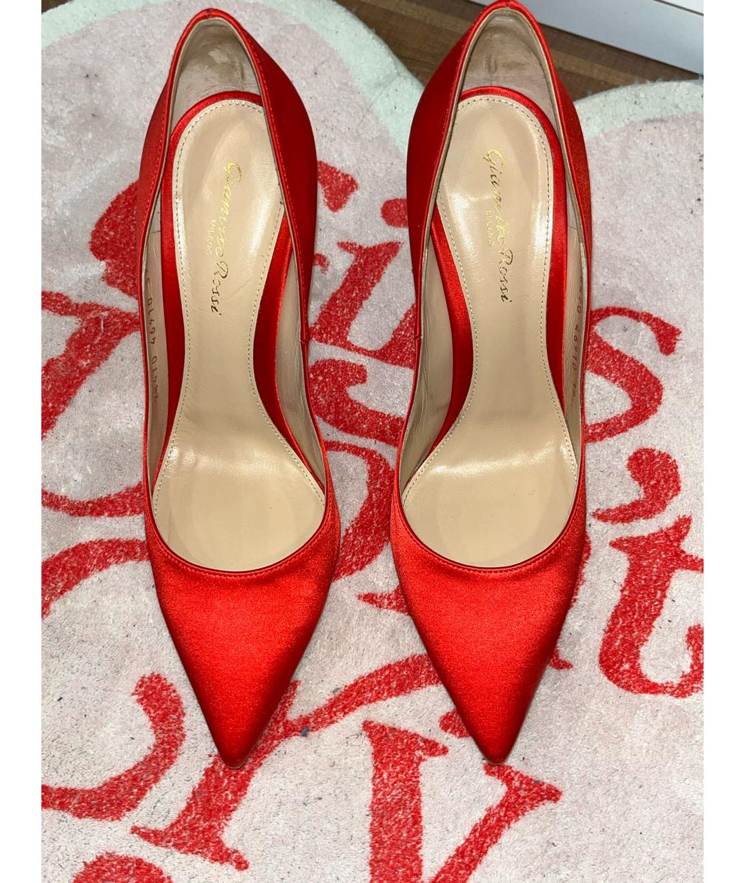 GIANVITO ROSSI Красные кожаные туфли, фото 2