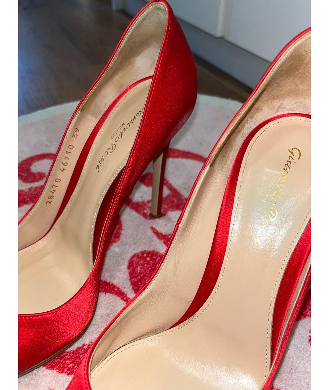 GIANVITO ROSSI Красные кожаные туфли, фото 3