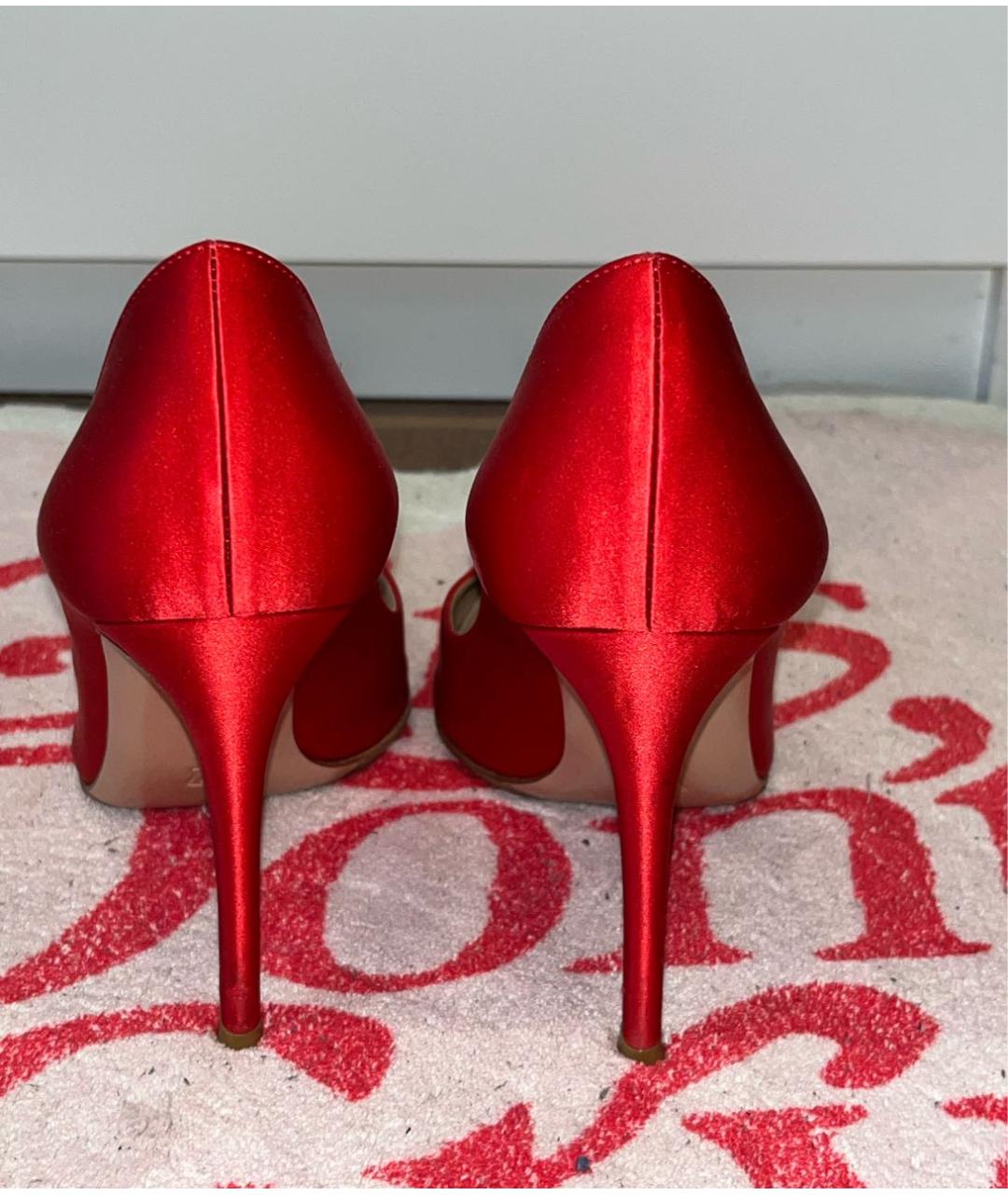 GIANVITO ROSSI Красные кожаные туфли, фото 4