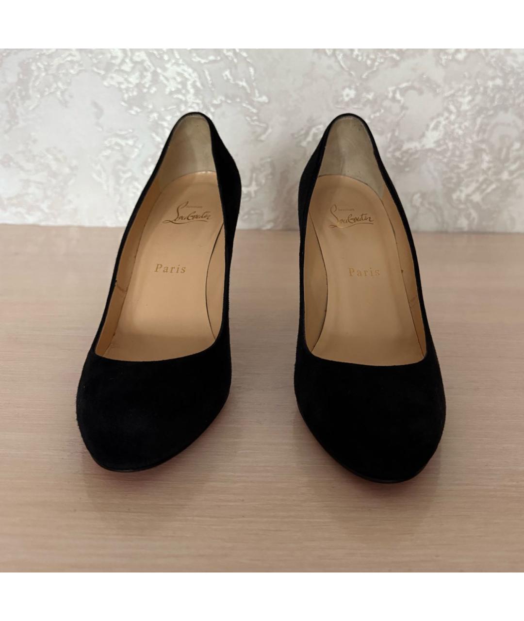 CHRISTIAN LOUBOUTIN Черные замшевые туфли, фото 2