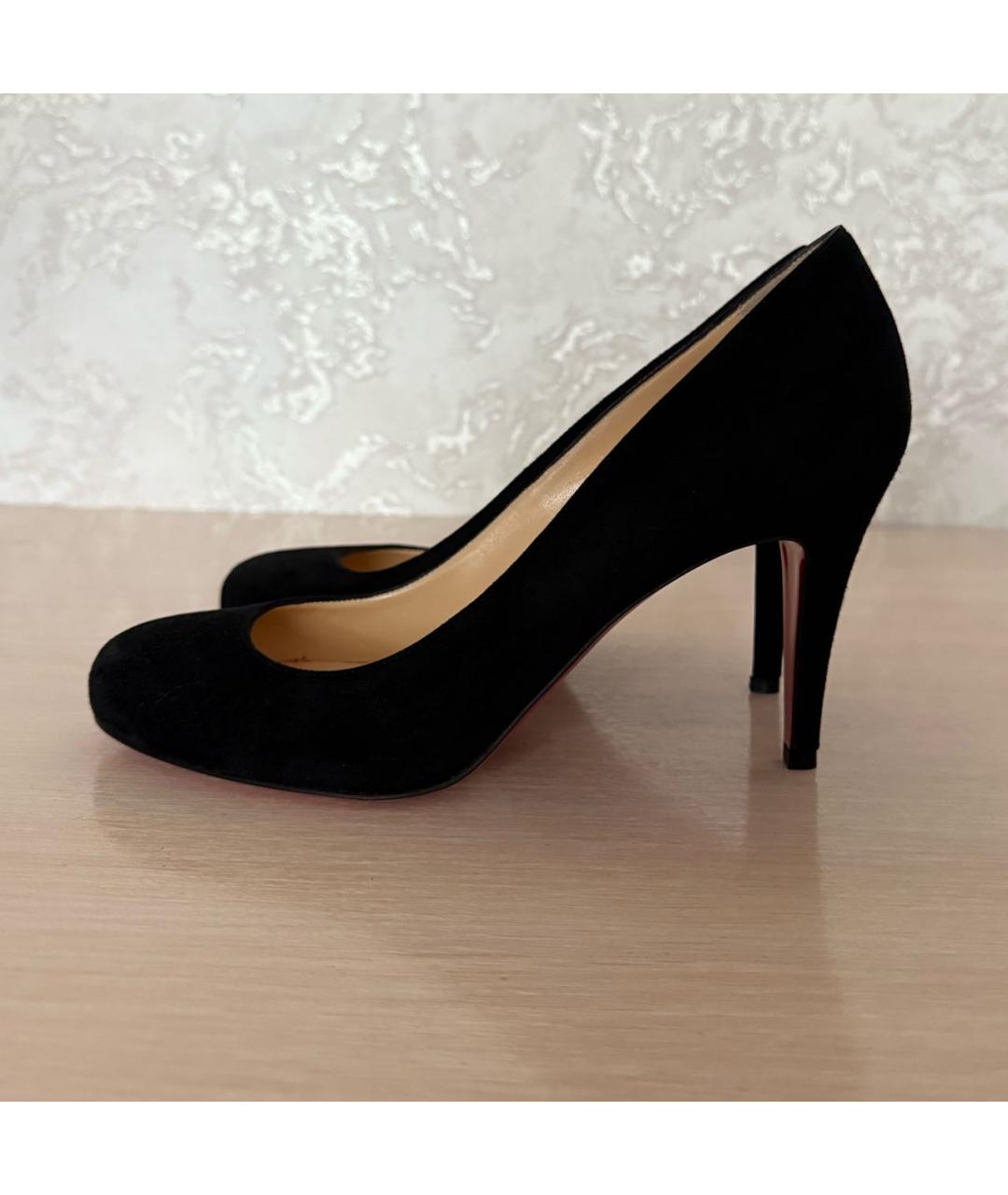 CHRISTIAN LOUBOUTIN Черные замшевые туфли, фото 8