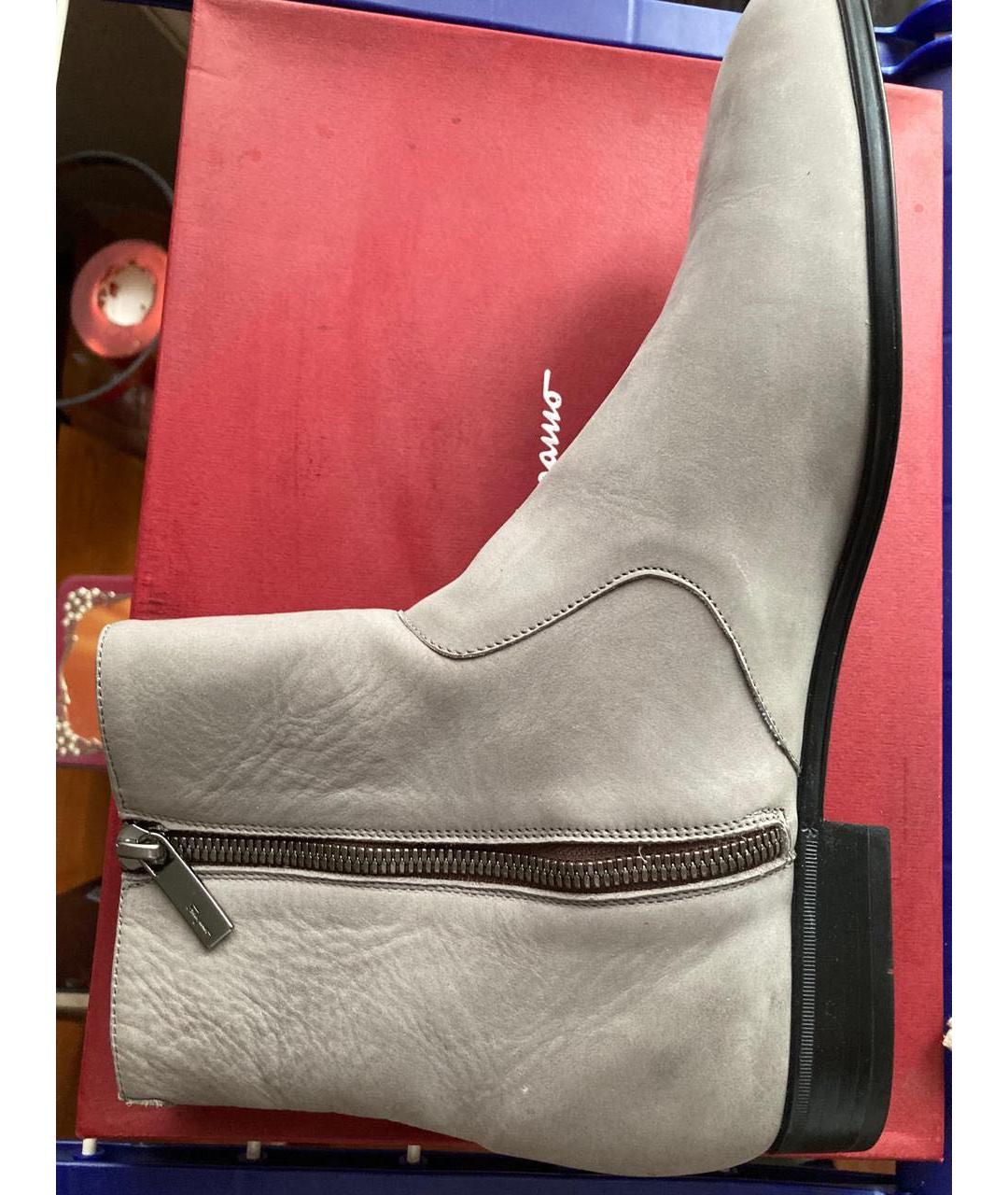 FERRAGAMO Серые кожаные туфли, фото 3