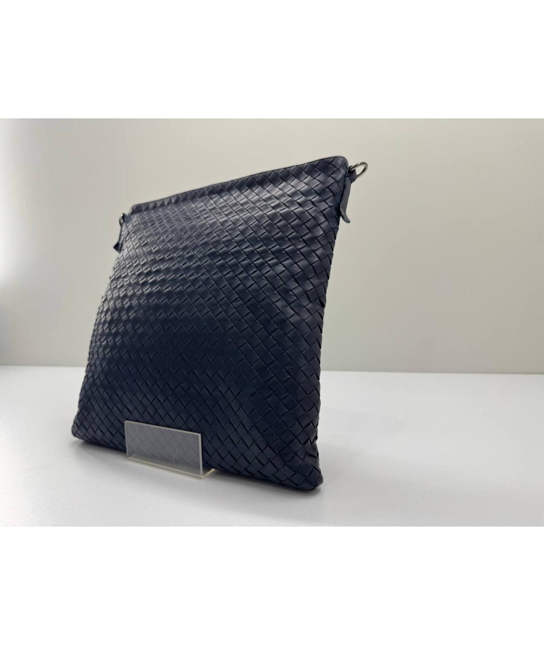 BOTTEGA VENETA Синяя кожаная сумка на плечо, фото 3