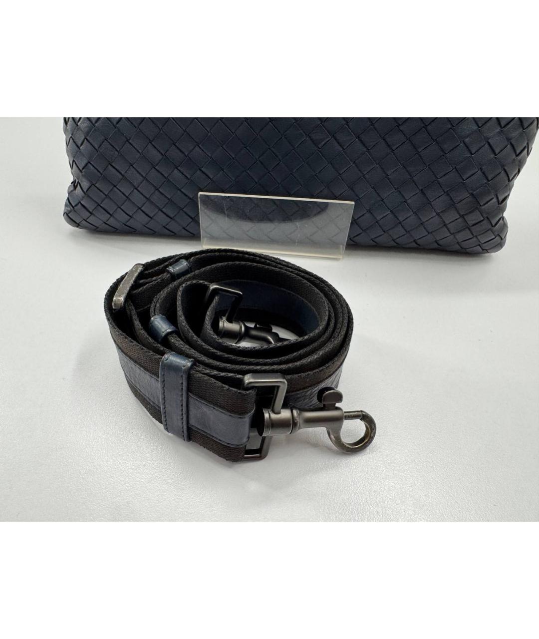 BOTTEGA VENETA Синяя кожаная сумка на плечо, фото 5